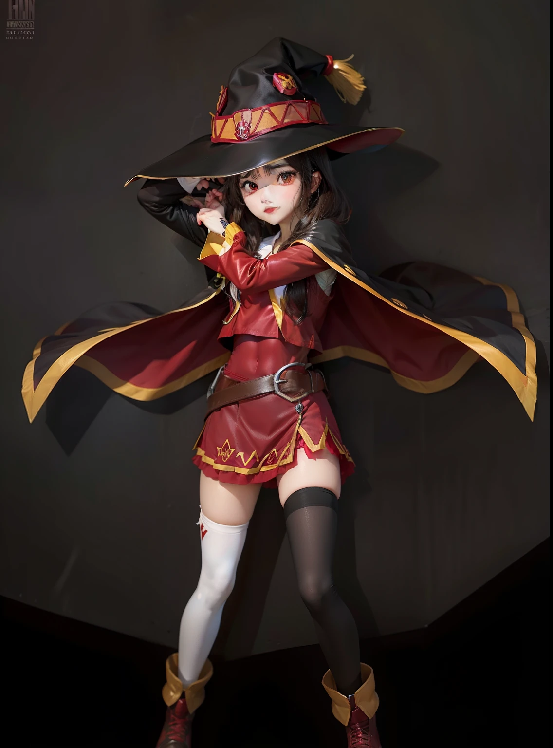 1 girl, Megumin, realistis, ultra detail