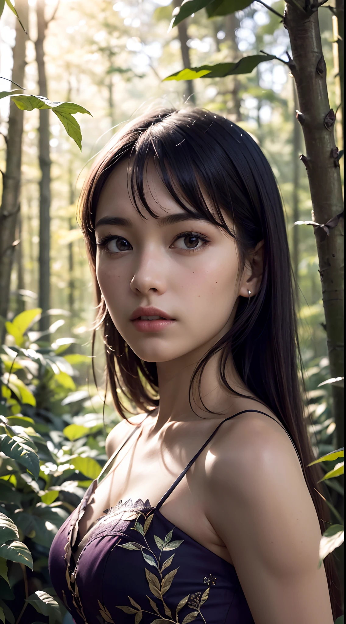 In a mysterious forest。
Completed prompt example:
"(best quality,4k,8k,highres,masterpiece:1.2),ultra-detailed,(realistic,photorealistic,photo-realistic:1.37),paper cutting art,girl in purple dress,mysterious forest,exquisite details,detailed facial features,leaves falling,sharp contrast,black and white contrast,ethereal lighting"