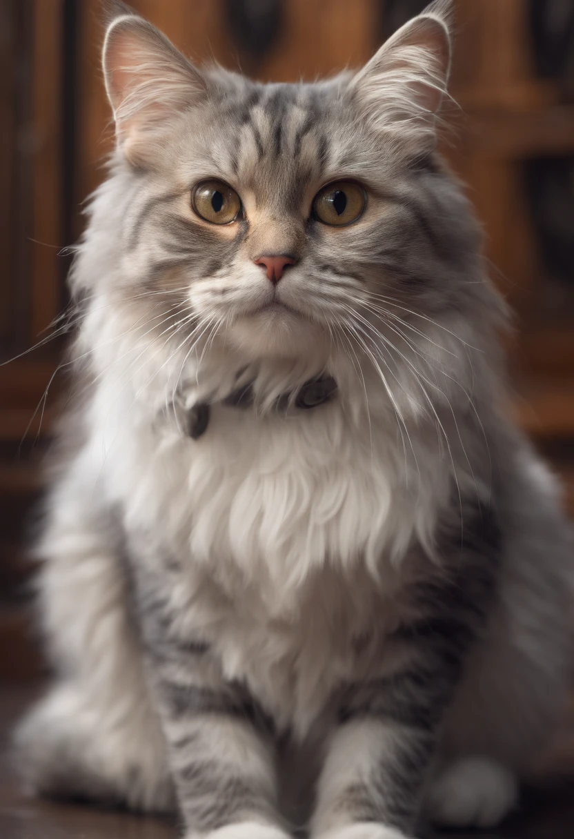 Cute cat,facing at camera,Delicate hair,8K