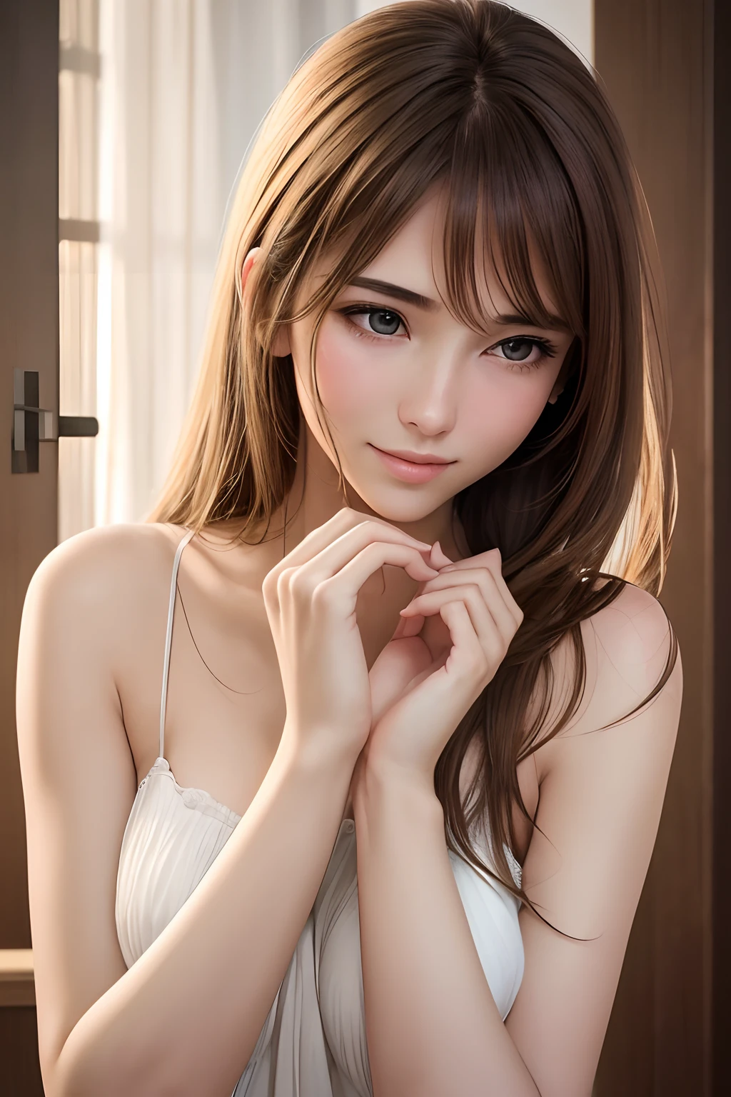 (Best Quality,hight resolution:1.2), Realistic, Intimate connection, Delicate fingers, Soft skin, Emotional touch, Tender gestures, Loving connection, Close bonds, Tender moments, Connecting with people, Heartfelt hugs, Delicate grip, Meaningful touch, Warm sensation, Dear, Beautiful gesture, Genuine connection, Tender love,