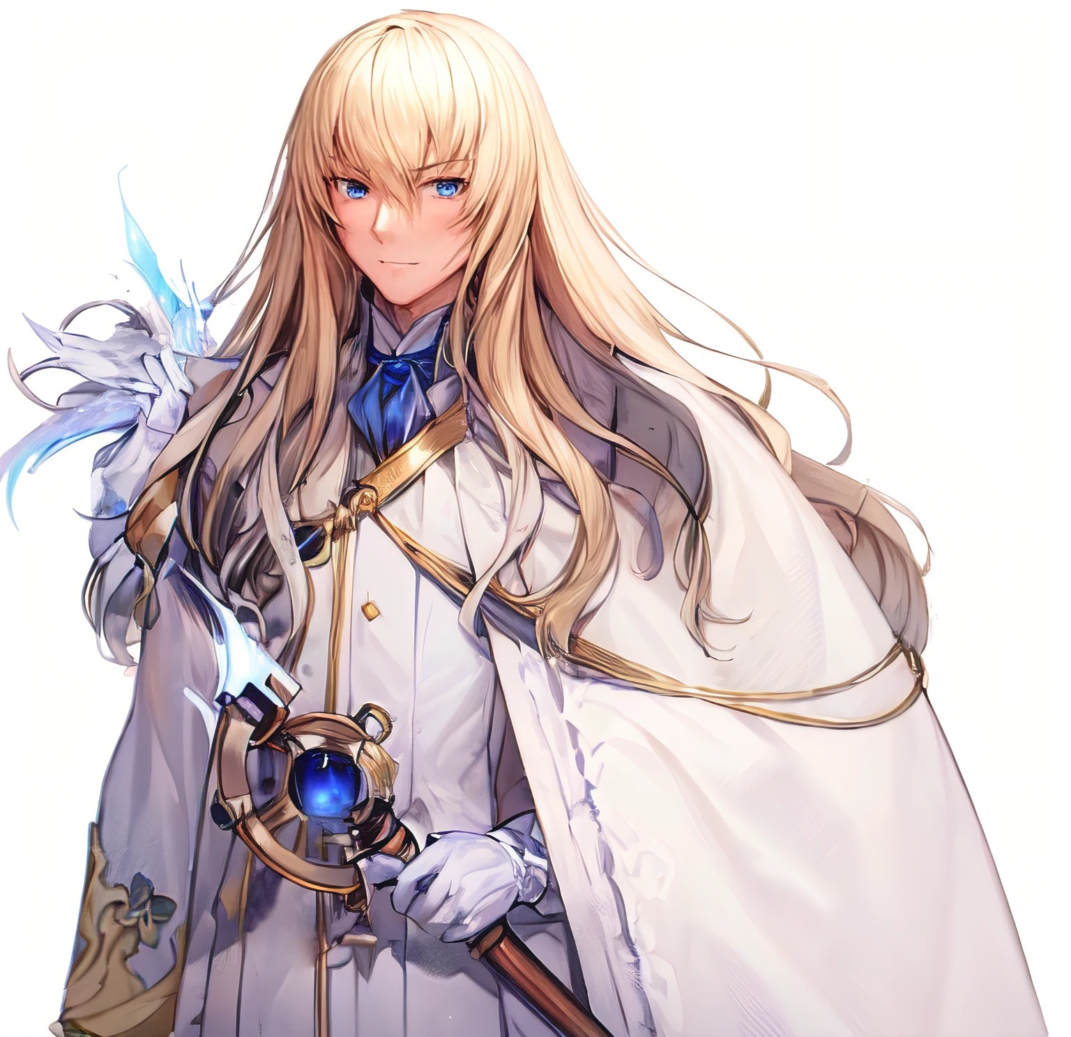 male focus, 1boy, smug, light smile, closed mouth, caring, downcast eyes