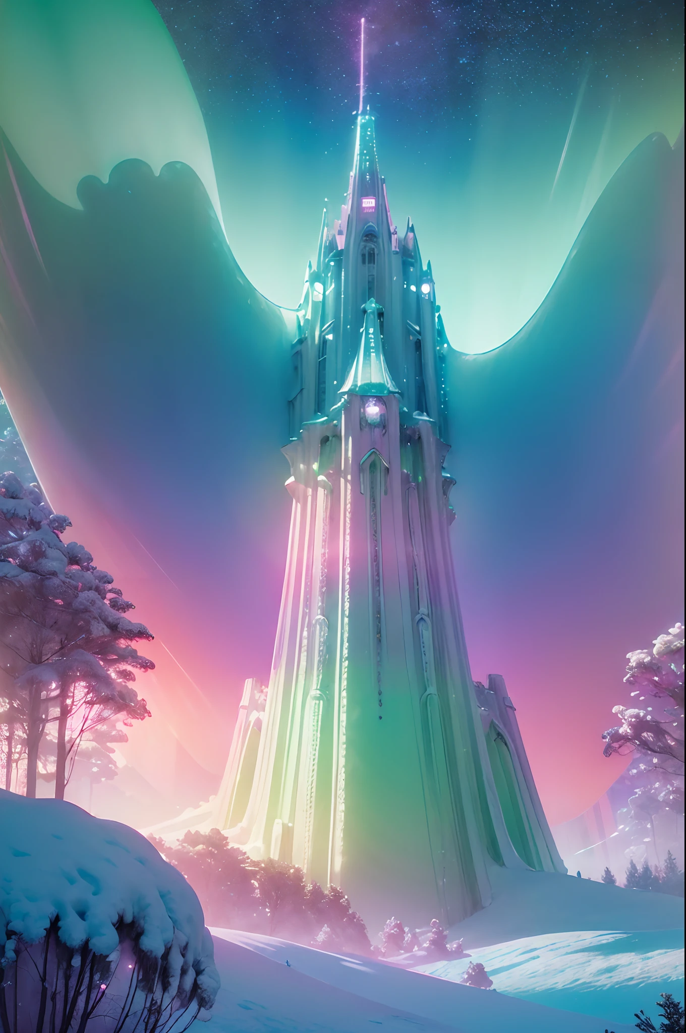 (fluorescent colors:1.4),(translucent:1.4),(retro filters:1.4), (fantasy:1.4),
candy world Disney land ethereal soft fluffy soft landscape forest snowavatar Pastel pink sky green blue sparkle ethereal light pastel whimsical light rainbow stars diamonds sparkle gemstone background hyper realistic Ultra quality cinematic lighting immense detail Full hd painting Well lit,
