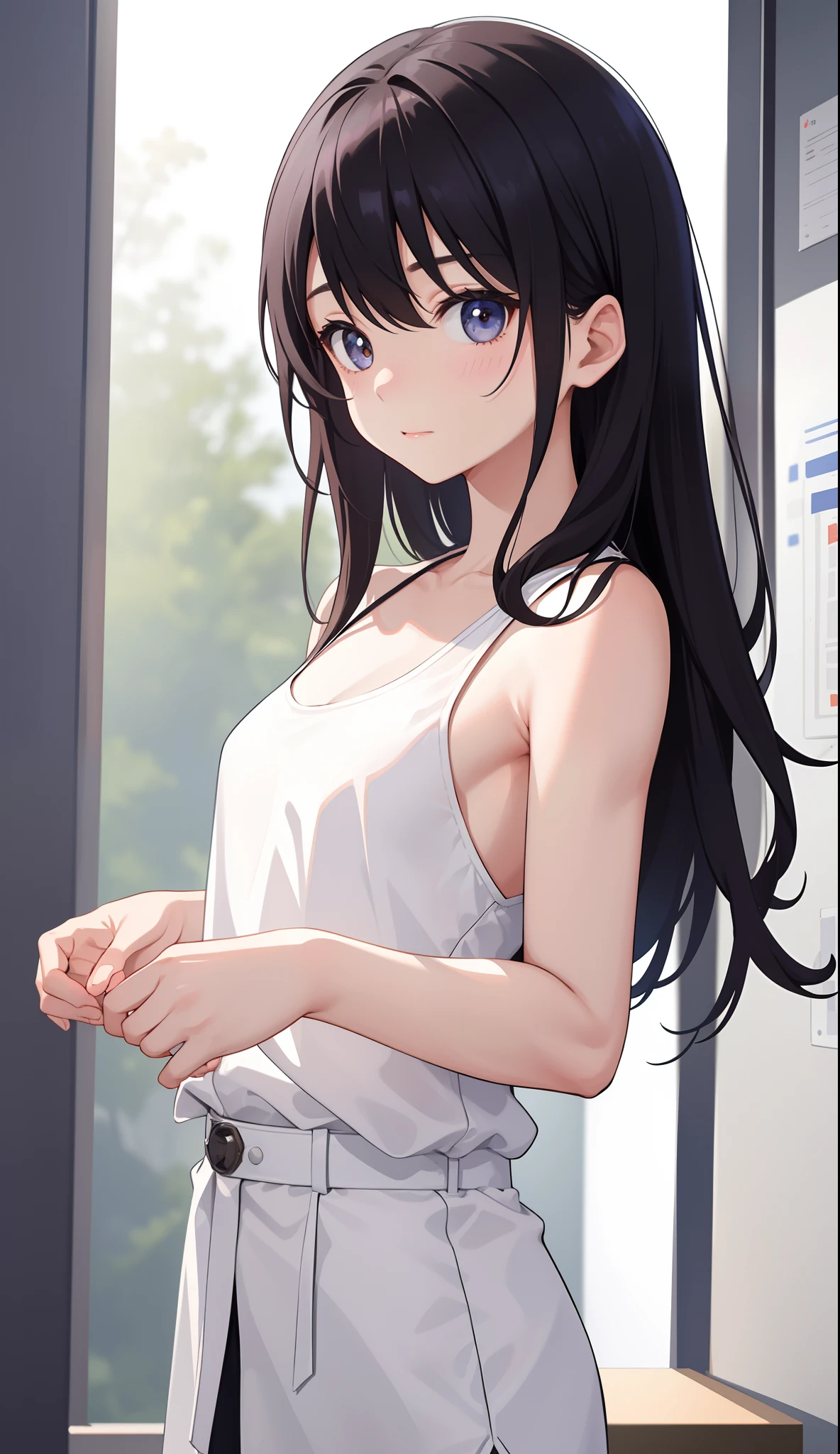 1girl in、AS-Adult、barechested、Cute、Upper body portrait、