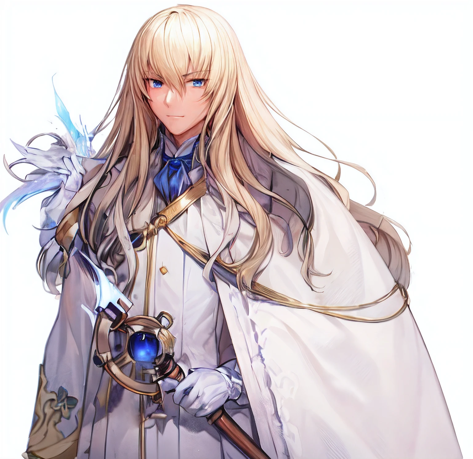 male focus, 1boy, smug, light smile, closed mouth, caring, downcast eyes