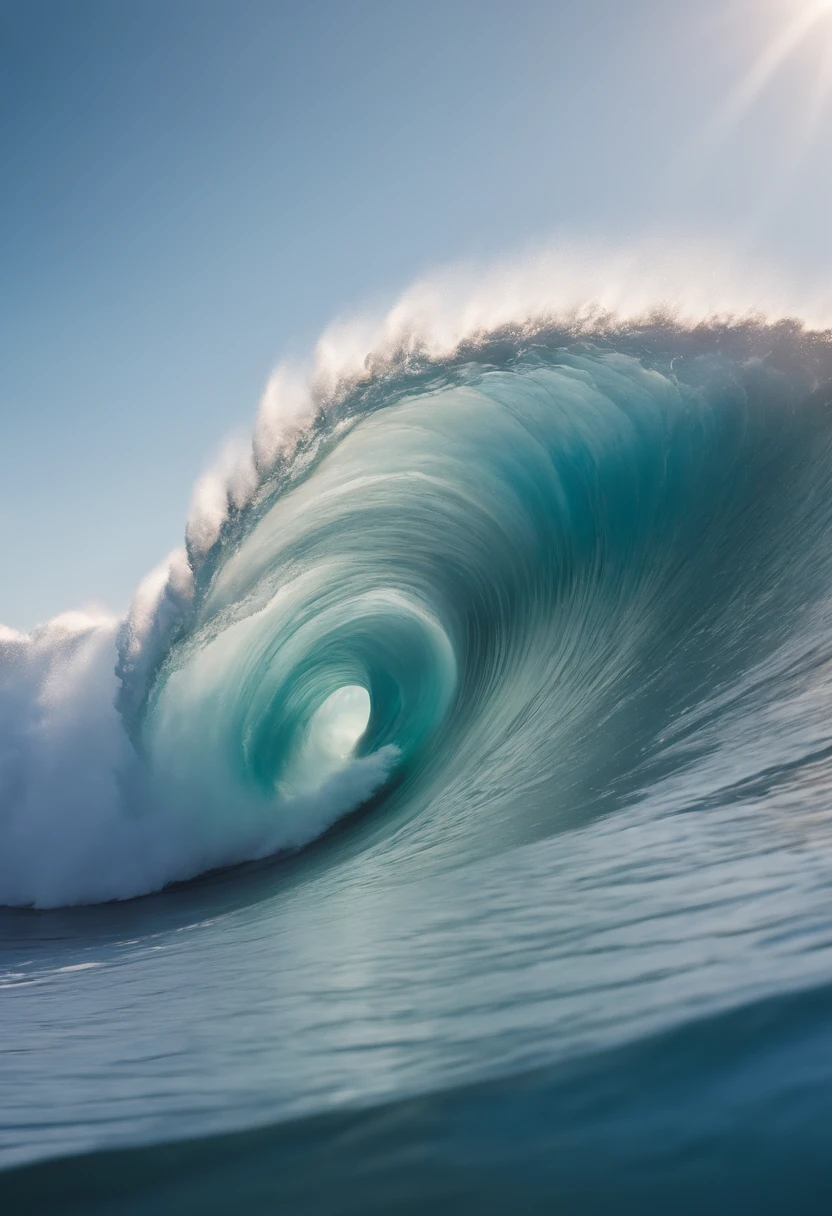 A logo design of an abstract ocean wave merging with the shape of letter P