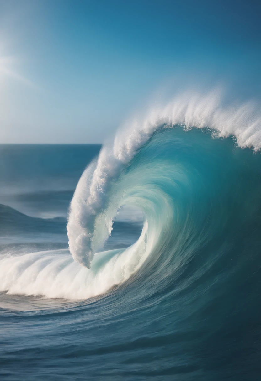 A logo design of an abstract ocean wave merging with the shape of letter P