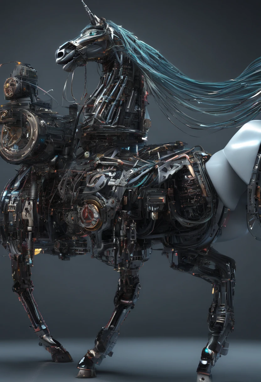 cyber punk unicorn horse