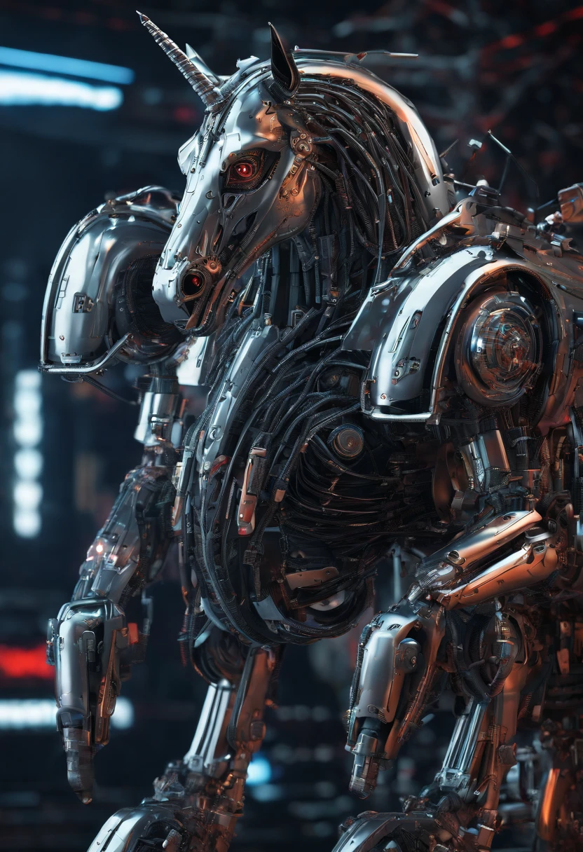 cyber punk unicorn horse