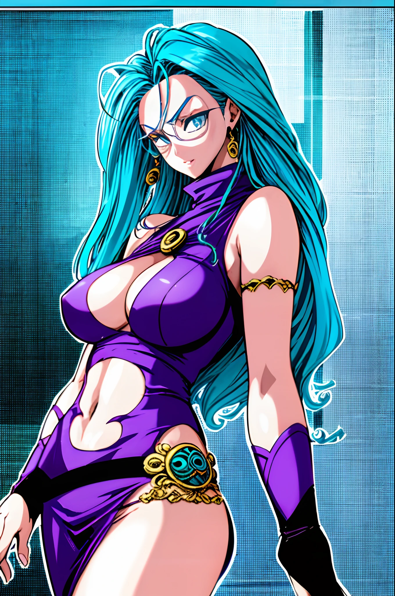 anime girl with blue hair and glasses posing by the water, anime girl with teal hair, miura, nami from one piece, nami one piece, with long turquoise hair, portrait knights of zodiac girl, beautiful blue haired girl, nico robin, nami, with blue hair, girl with blue hair, beautiful portrait of nami, knights of zodiac girl