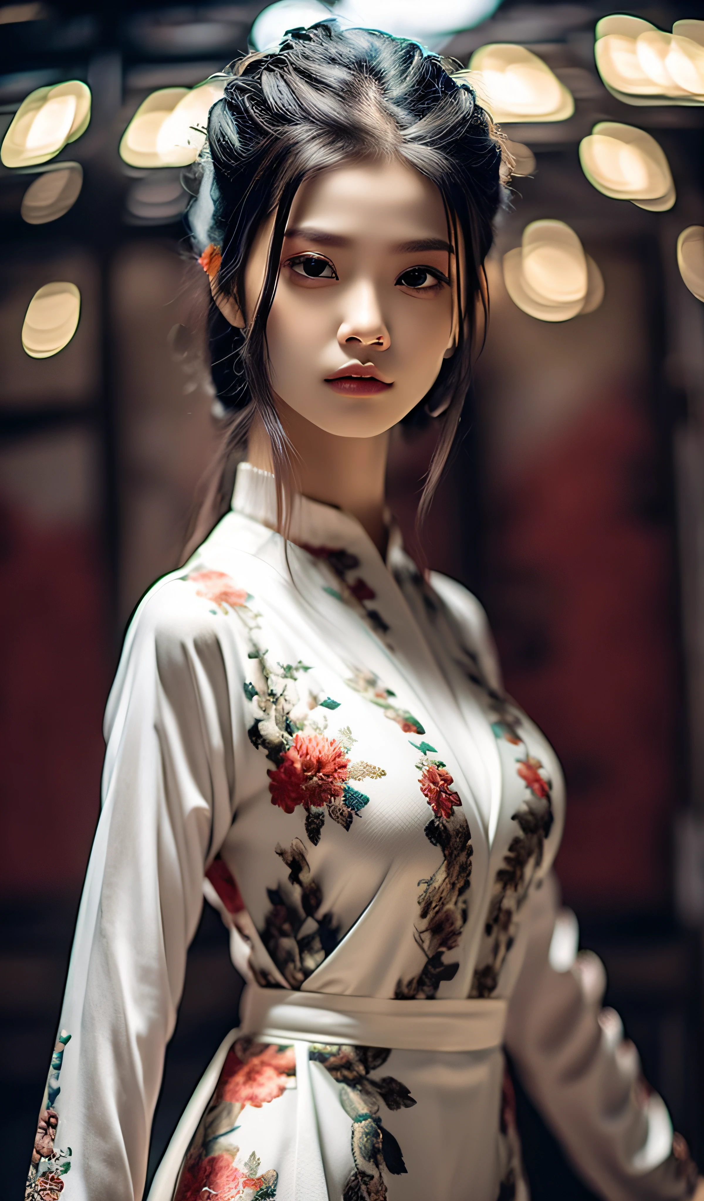 best quality, masterpiece, highres, wuxia 1girl, china dress, super Beautiful face, super beautiful eye, super beautiful hair