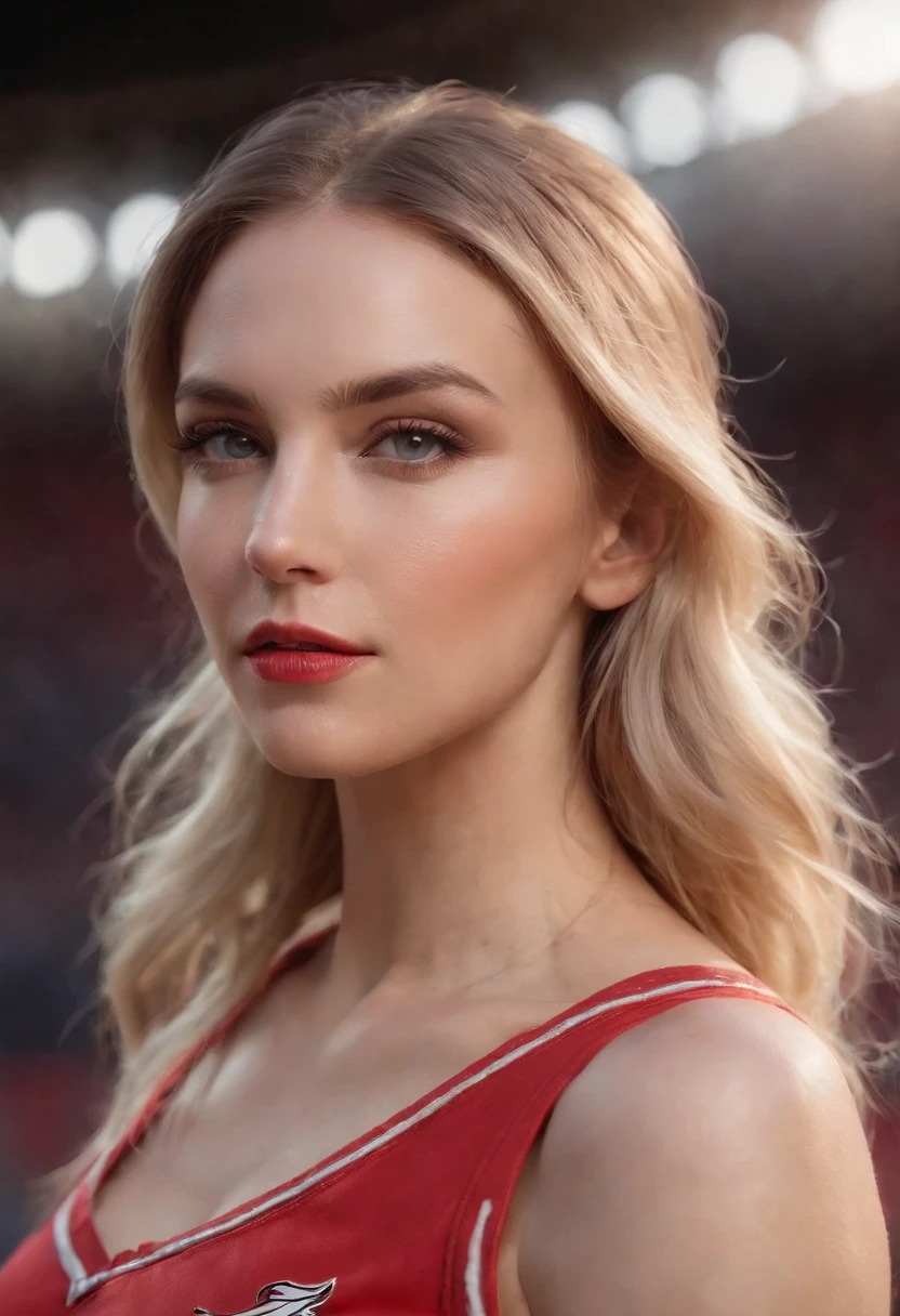 Teddi Mansueto, full body potrait of a photorealistic beautiful woman, (spectating a baseball game:1.5), hands in pockets:1.25, staring at camera in front, intense coloration fantasy, light hair, a stunning realistic photograph 20 years , random colored hair, (St Louis Cardinals fan fashion:1.3), random color eyes, full body, cover, hyperdetailed painting, luminism, octane render, Bar lighting, complex, 8k resolution concept art portrait by Martina Fačková and Prywinko Art, Artgerm, WLOP, Alphonse Mucha, Tony Taka, fractal isometrics details bioluminescence, hypereallistic cover photo awesome full color, hand drawn, bright, gritty, realistic, davinci, erte .12k, intricate. hit definition , cinematic,Rough sketch, mix of bold dark lines and loose lines, bold lines, on paper , real life human