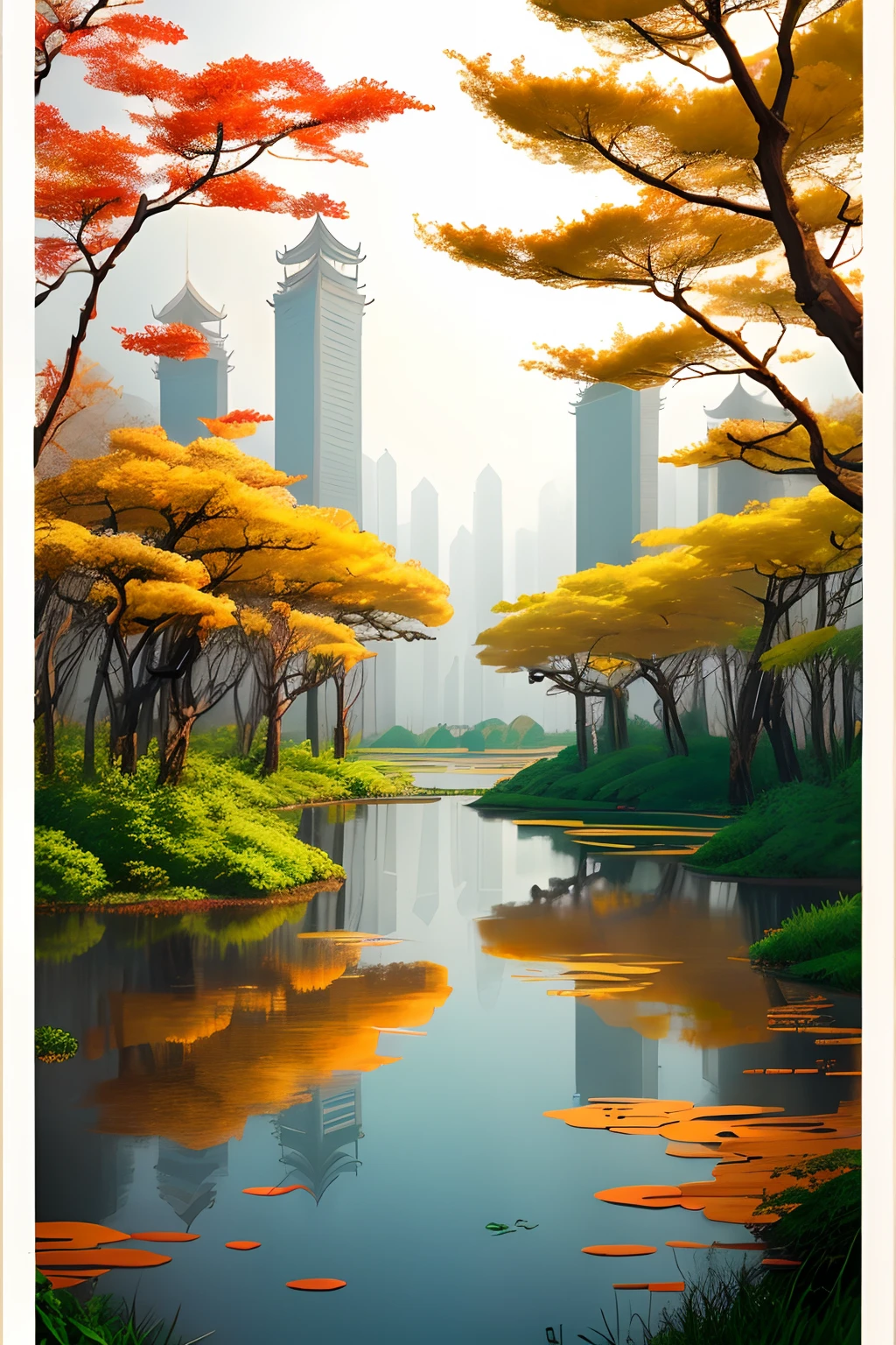 Luhua autumn Hangzhou Bay wetlands poster