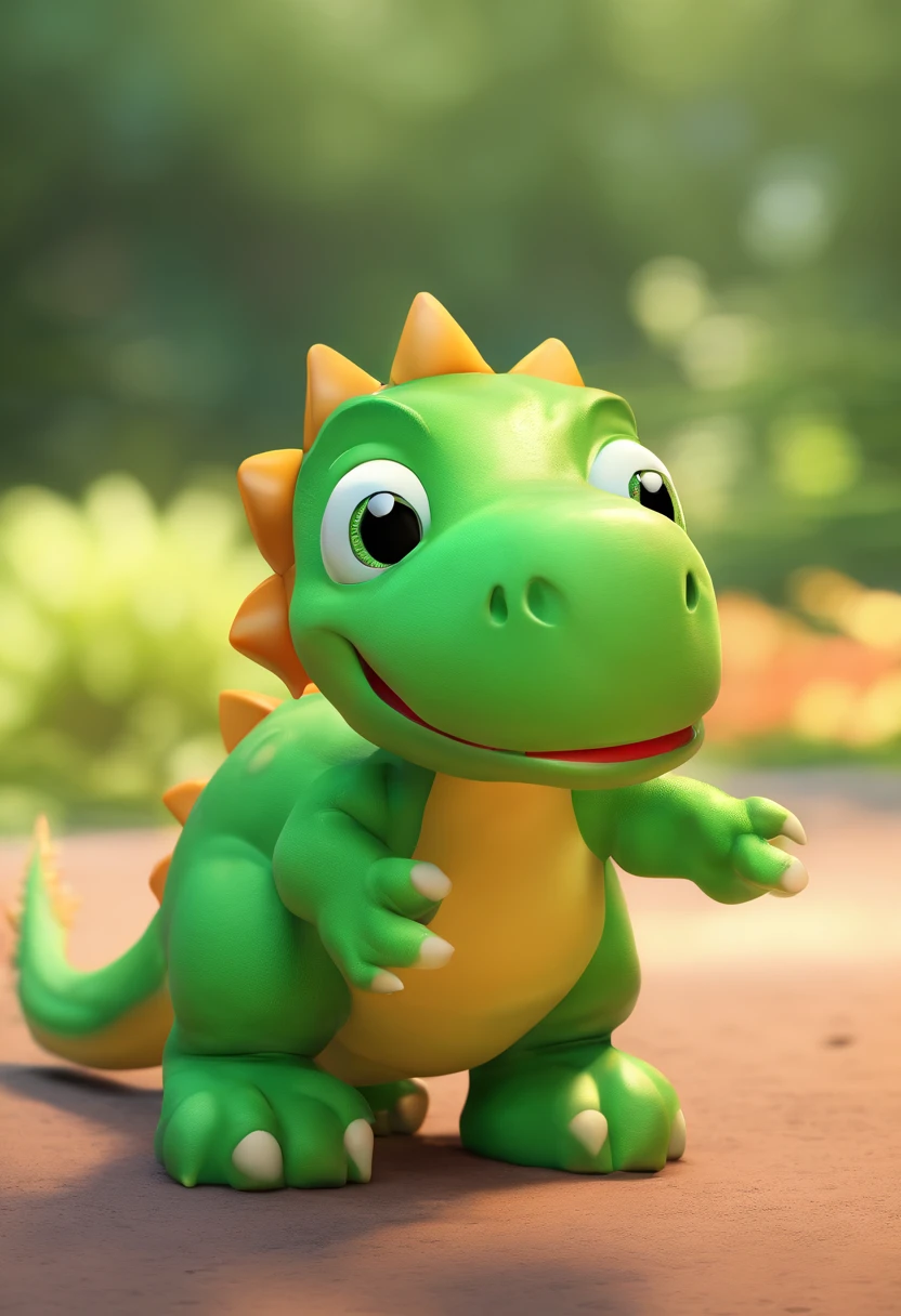 Little green dinosaur,cartoony,adolable