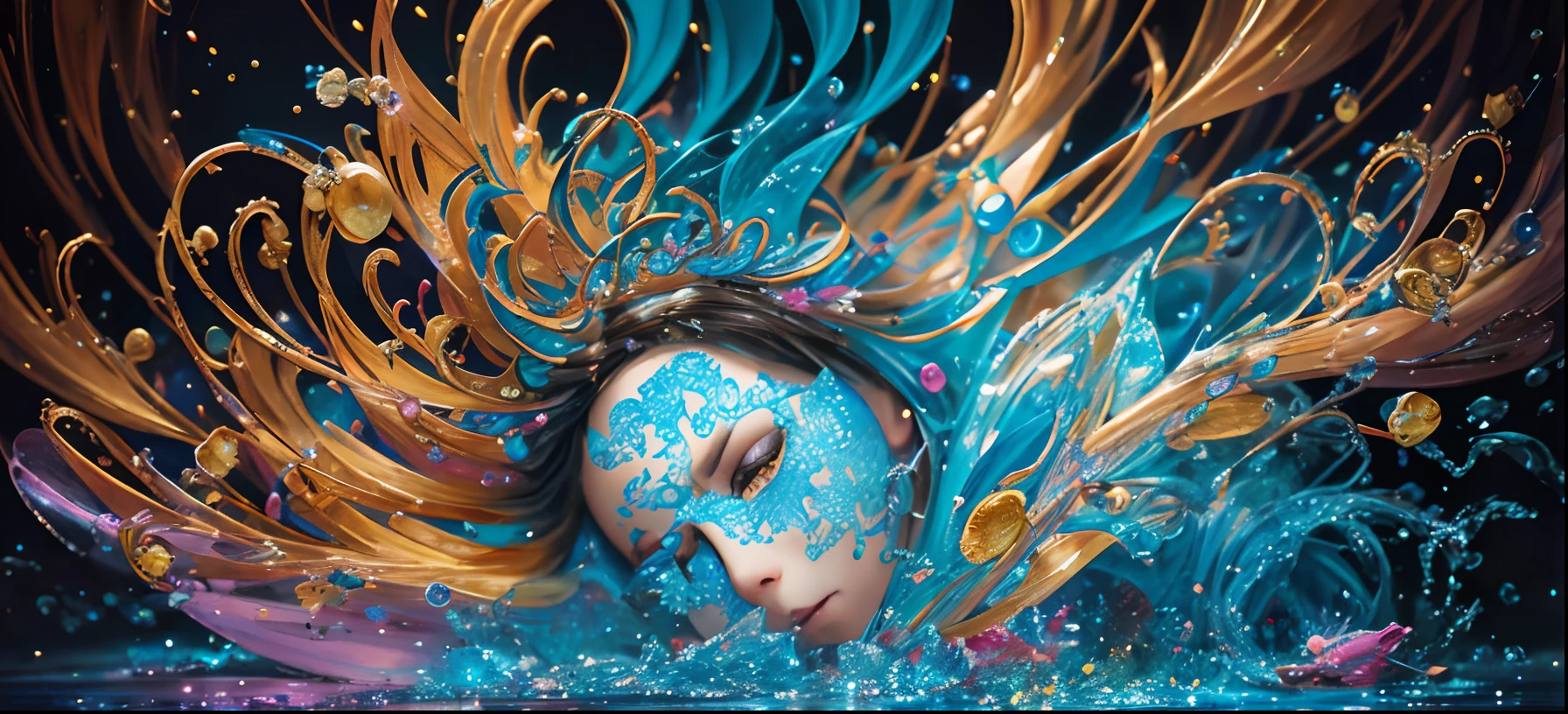 breathtaking art by Tyko Sallinen strybk style, kids story book style, made of water, muted, colors, watercolor style ultra highly detailed, detailed a animal (toys:1.6) Shimmering swirling glitter, digital painting, highly detailed, filigree, intricated, Miki Asai Macro photography, close-up, hyper detailed, trending on cgsociety by alberto seveso, Hans Zatzka . award-winning, professional, highly detailed --auto --s2