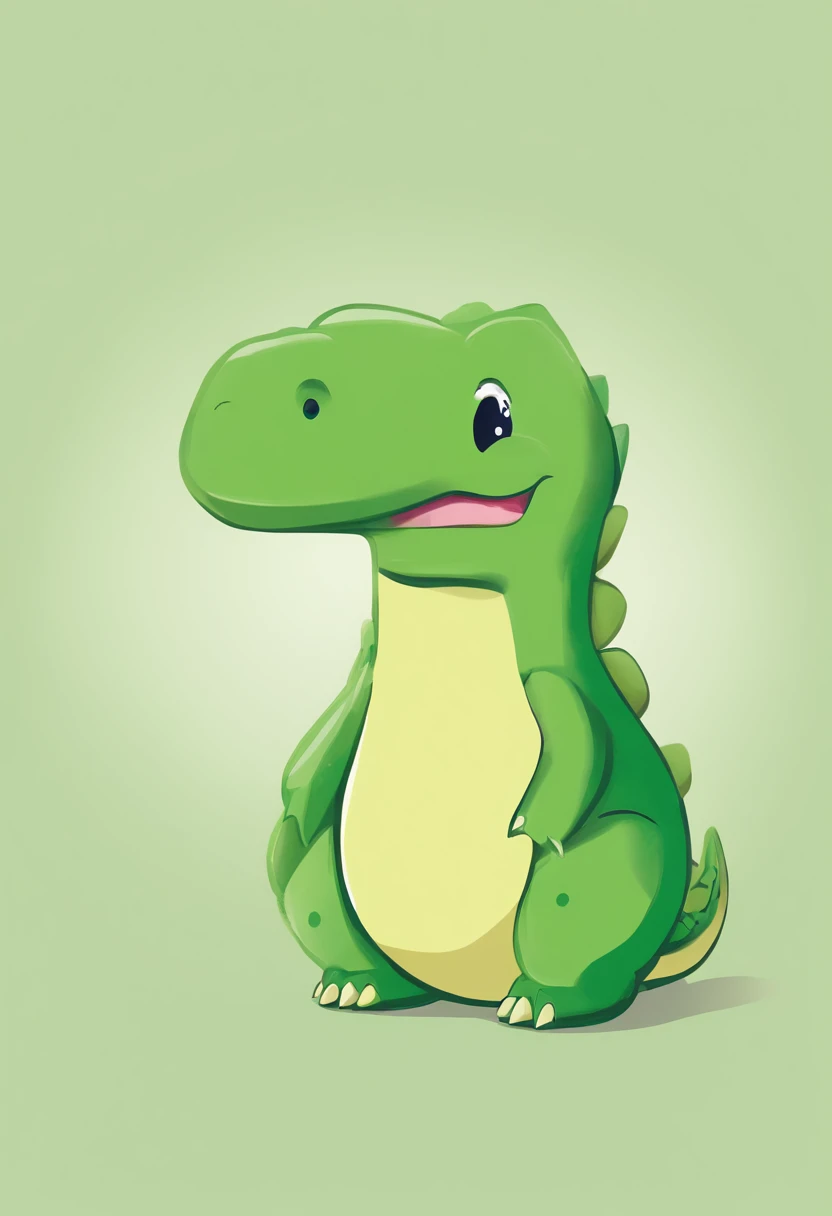 Little green dinosaur，cartoony，adolable，best qualtiy，Masterpiece，chubbiness，Round