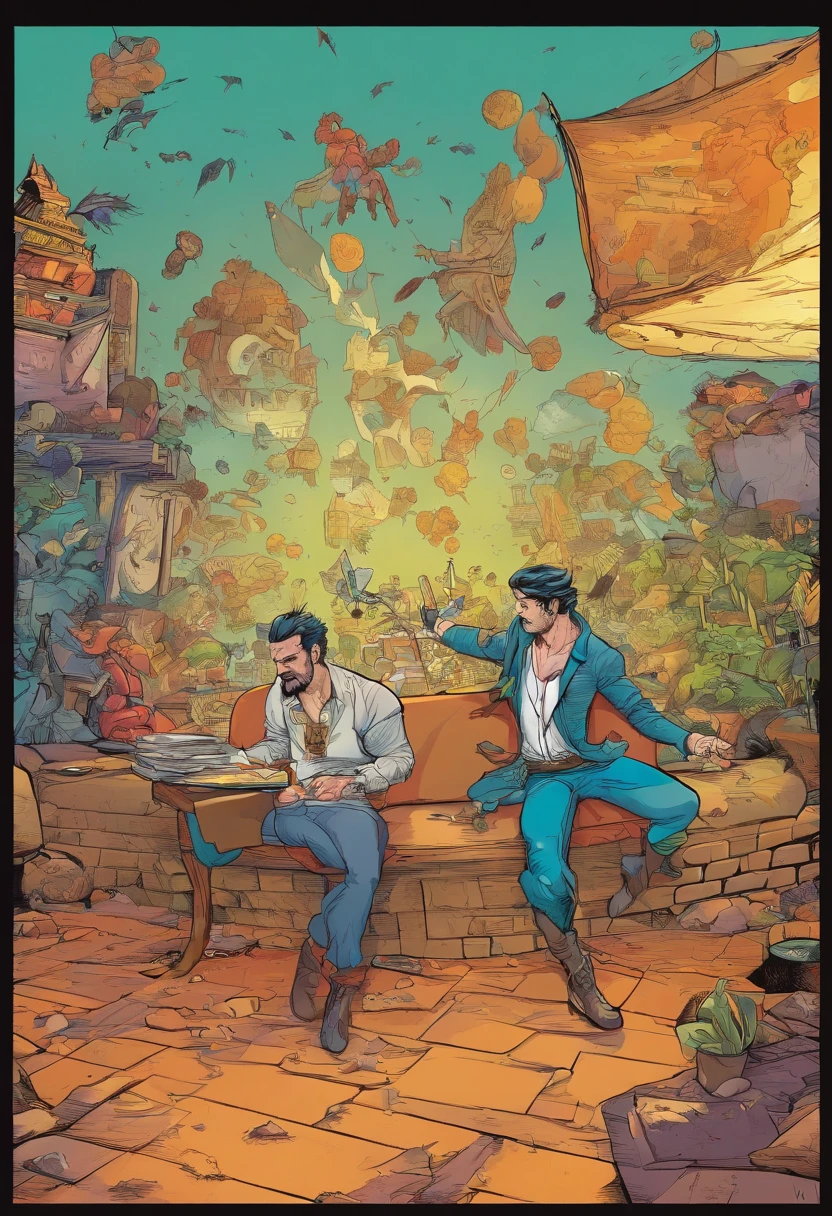 Pelea entre dos hombre altos