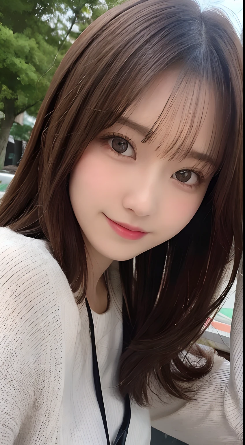 masutepiece, Best Quality, Illustration, Ultra-detailed, finely detail, hight resolution, 8K Wallpaper, Perfect dynamic composition, Beautiful detailed eyes,Medium Hair,Small breasts natural color lip, Bold sexy poses,Smile,Shibuya、20 years girl、Cute、Sexy shot looking at camera,the Ferris wheel、Gravure Model Pose、Slender body、Photograph hair soaring in the wind