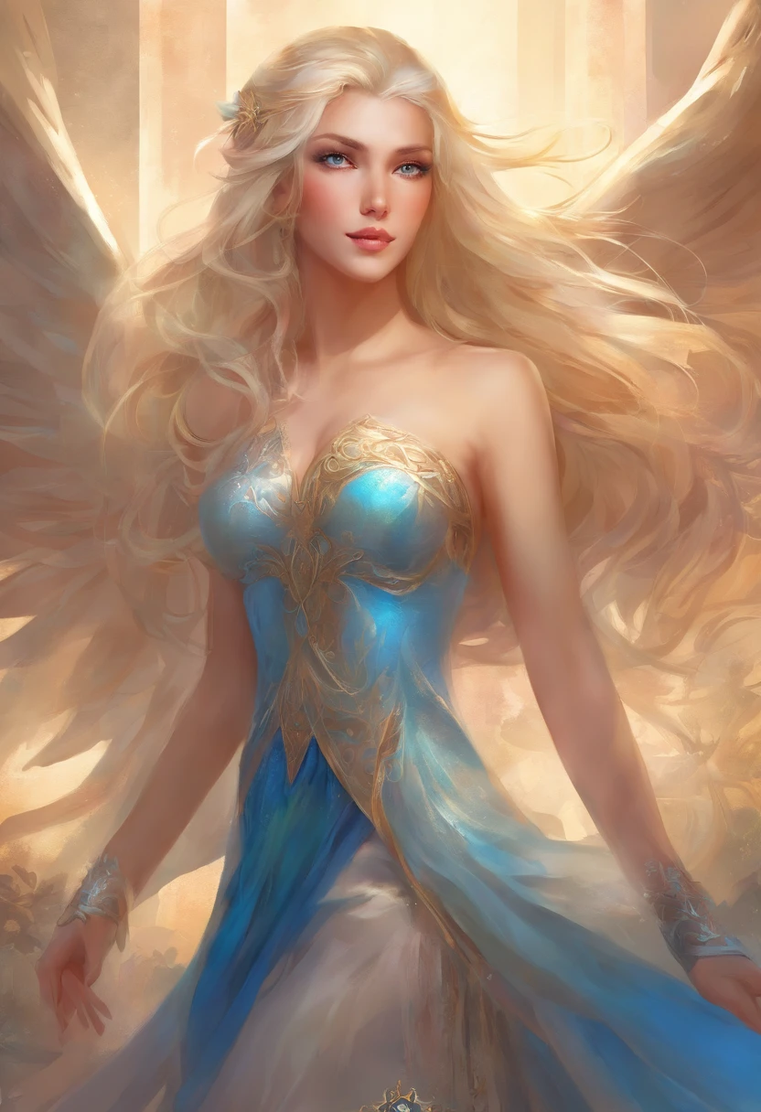 Blonde hair, blue eyes, armpit, big breast, nsfw