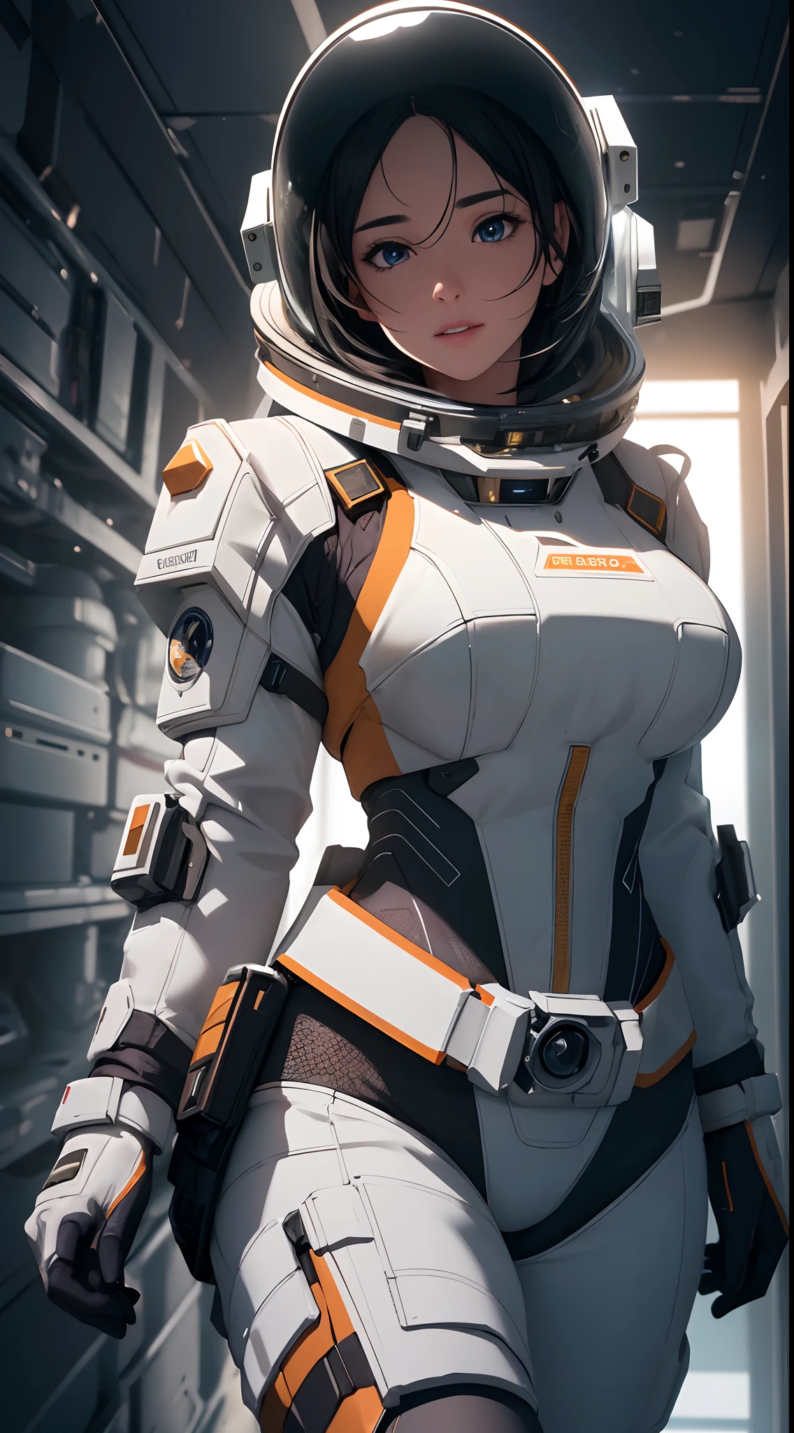 ((Best quality)), ((masterpiece)), (detailed:1.4), 1girl, from above, space, stars, space station, earth, floating, astronaut, gloves, helmet, space suit, dynamic angle, HDR (High Dynamic Range), Ray Tracing, NVIDIA RTX, Super-Resolution, Unreal 5, Subsurface scattering, PBR Texturing ,Post-processing, Anisotropic Filtering, Depth-of-field, Maximum clarity and sharpness, Multi-layered textures, Albedo and Specular maps, Surface shading, Accurate simulation of light-material interaction, Perfect proportions, Octane Render, Two-tone lighting, Wide aperture, Low ISO, White balance, Rule of thirds, 8K RAW, absurd res, high res, ultra-detailed,