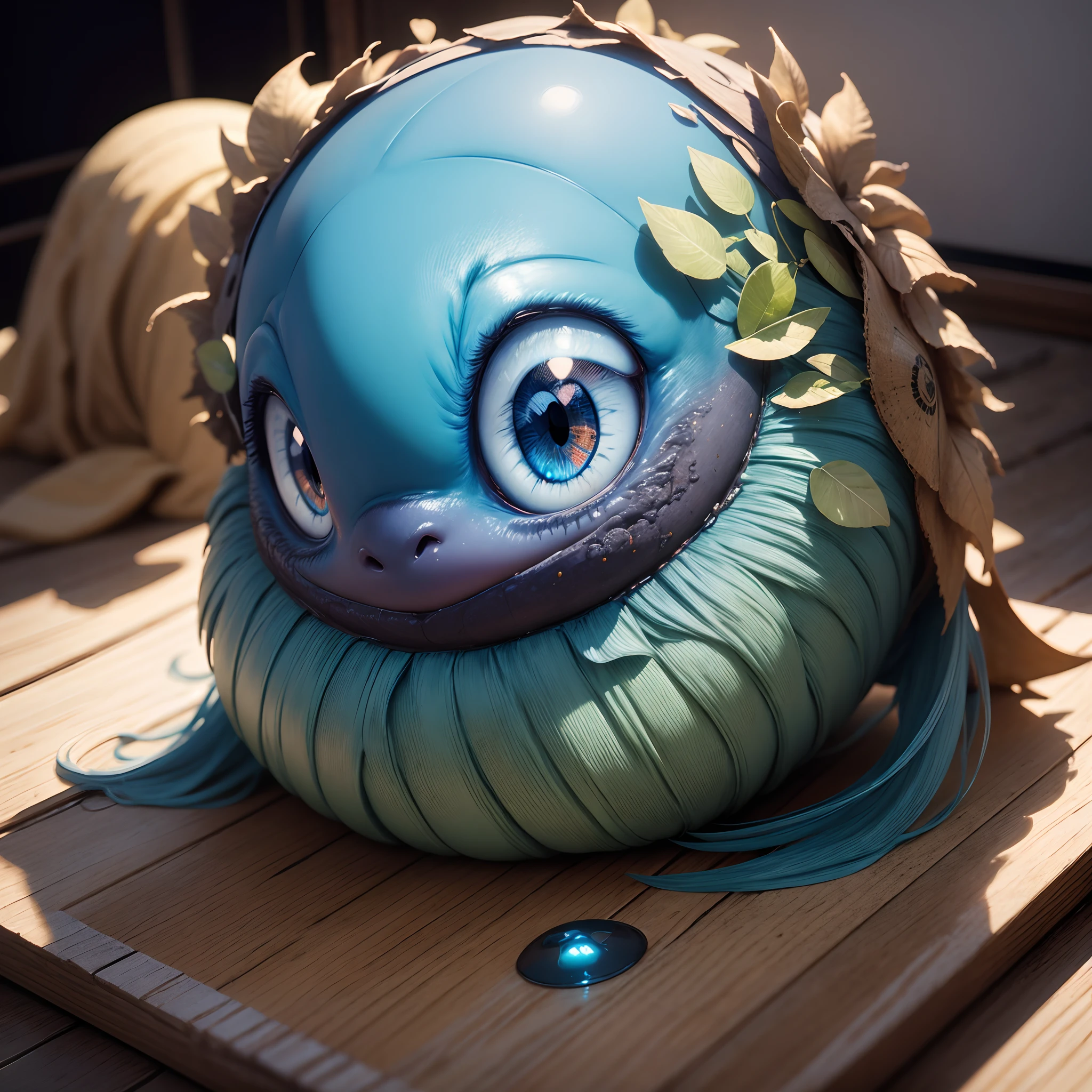 monstre mignon tout bleu (monstre et compagnie, sully), monster sleeping in a bird's nest, Summer in Japan, Ne pas attirer les yeux est inacceptable, Ultra HD 8K, Portrait conceptuel par Greg rutkowski, Artgerm, hyperdetailed, intricate high detail, Couleurs triadiques, fantastique, intricate high detail, splash screen, Complementary color, 8k resolution, oil painting, coups lourds, softlighting, Photographie argentique, Photographie analogique, grain du film, hyperrealism,