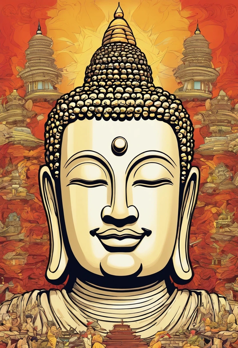 Big buddha　faces　art by