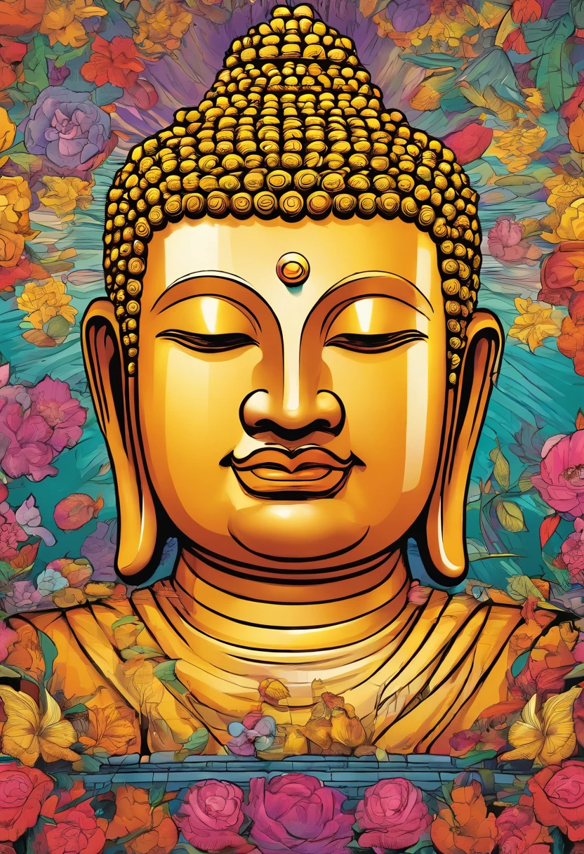 Big buddha faces art by