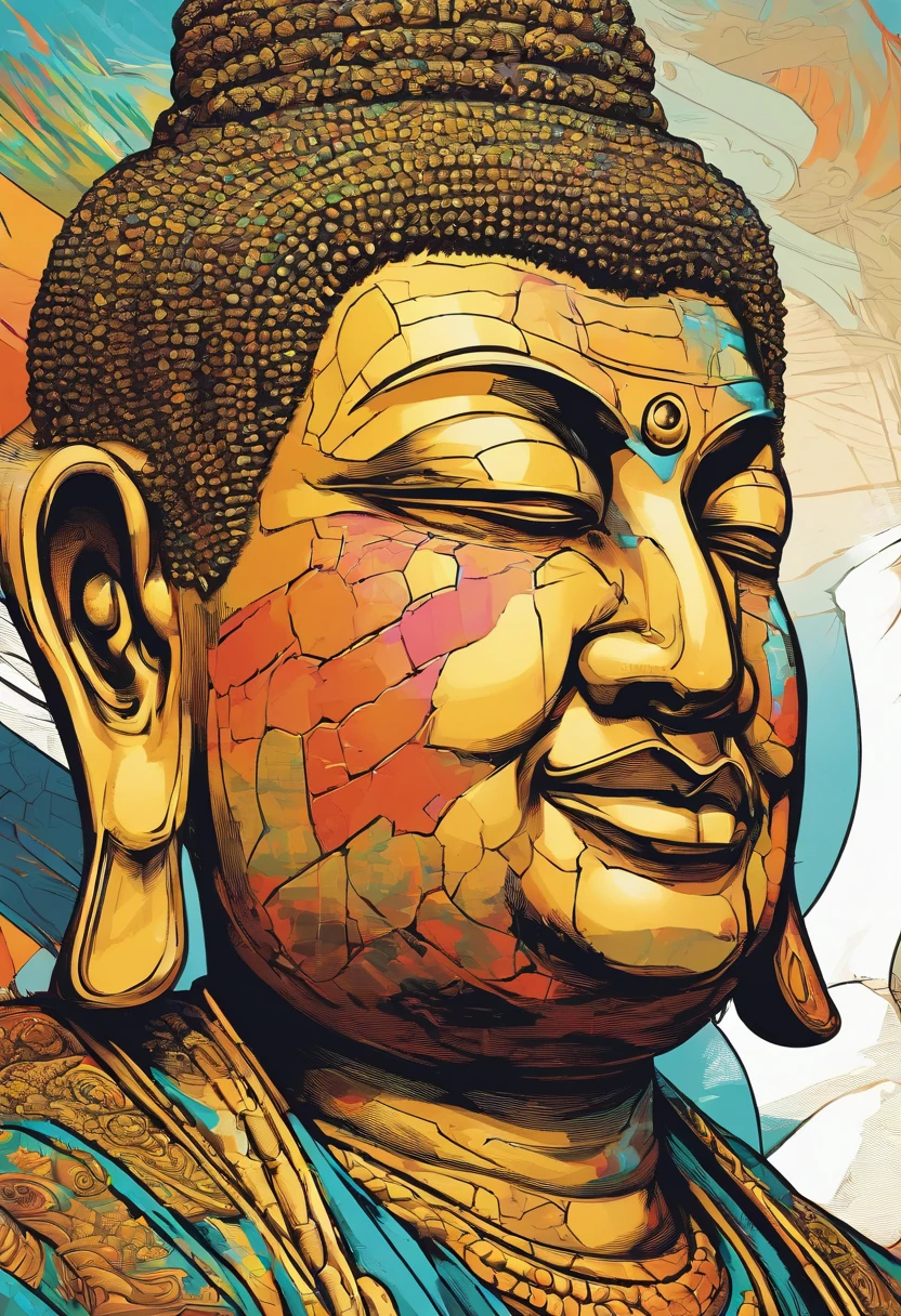 Big buddha faces art by