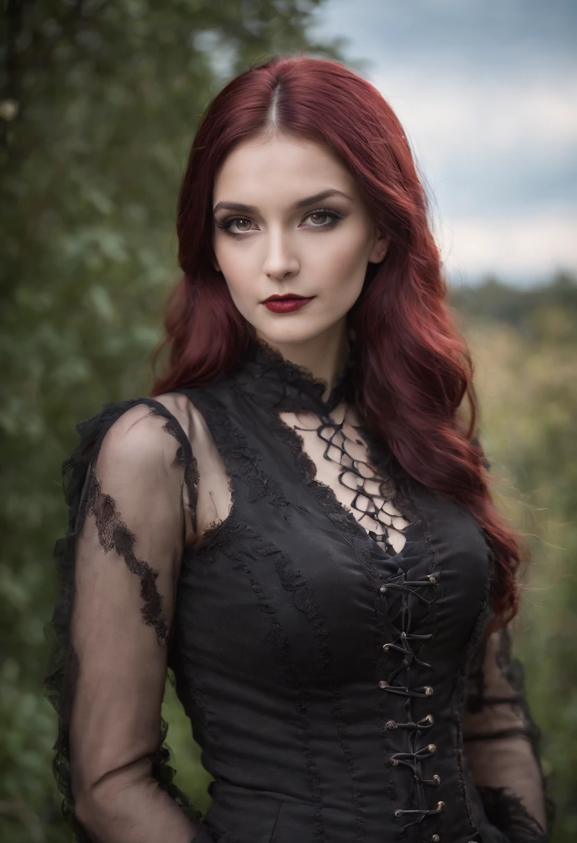 sexy gothic girl, (Canon EOS 5D Mark IV Camera, Famous for capturing vibrant colors and rich textures:1.2),upper body