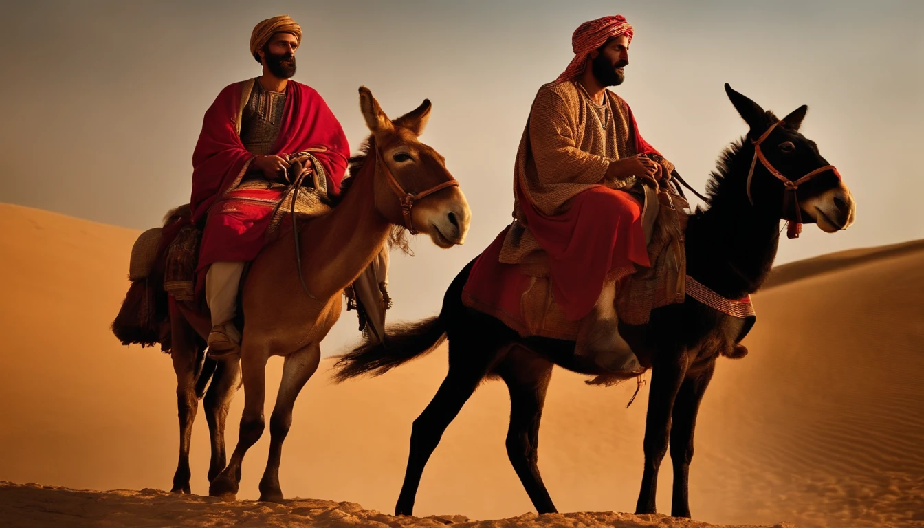 2000 years ago in Israel a man on top of a donkey with another man riding alongside