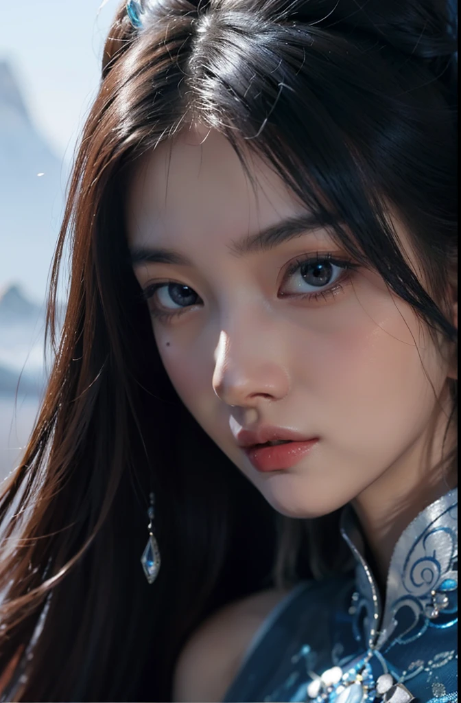 a close up of a woman in a silver and blue dress, chengwei pan on artstation, by Yang J, detailed fantasy art, Stunning character art, Fanart Meilleure ArtStation, epic exquisite character art, Extremely detailed Artgerm, Detailed digital anime art, Artgerm on ArtStation Pixiv,