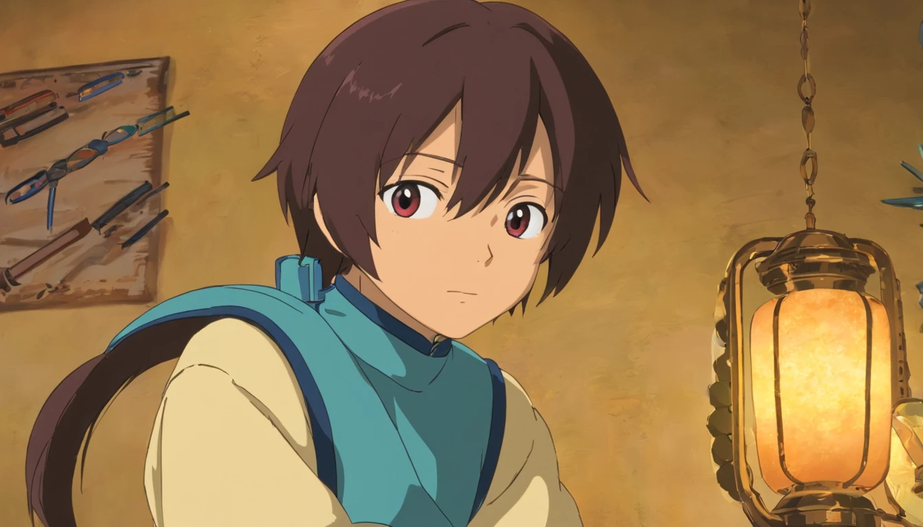 Create a prompt for developing my anime character named Reva. He is a male character wearing a blue outfit, with black hair, and brown skin. Please provide further details. Create a single frame with multiple different poses, all featuring the same character. The prompt should be in English and concise.