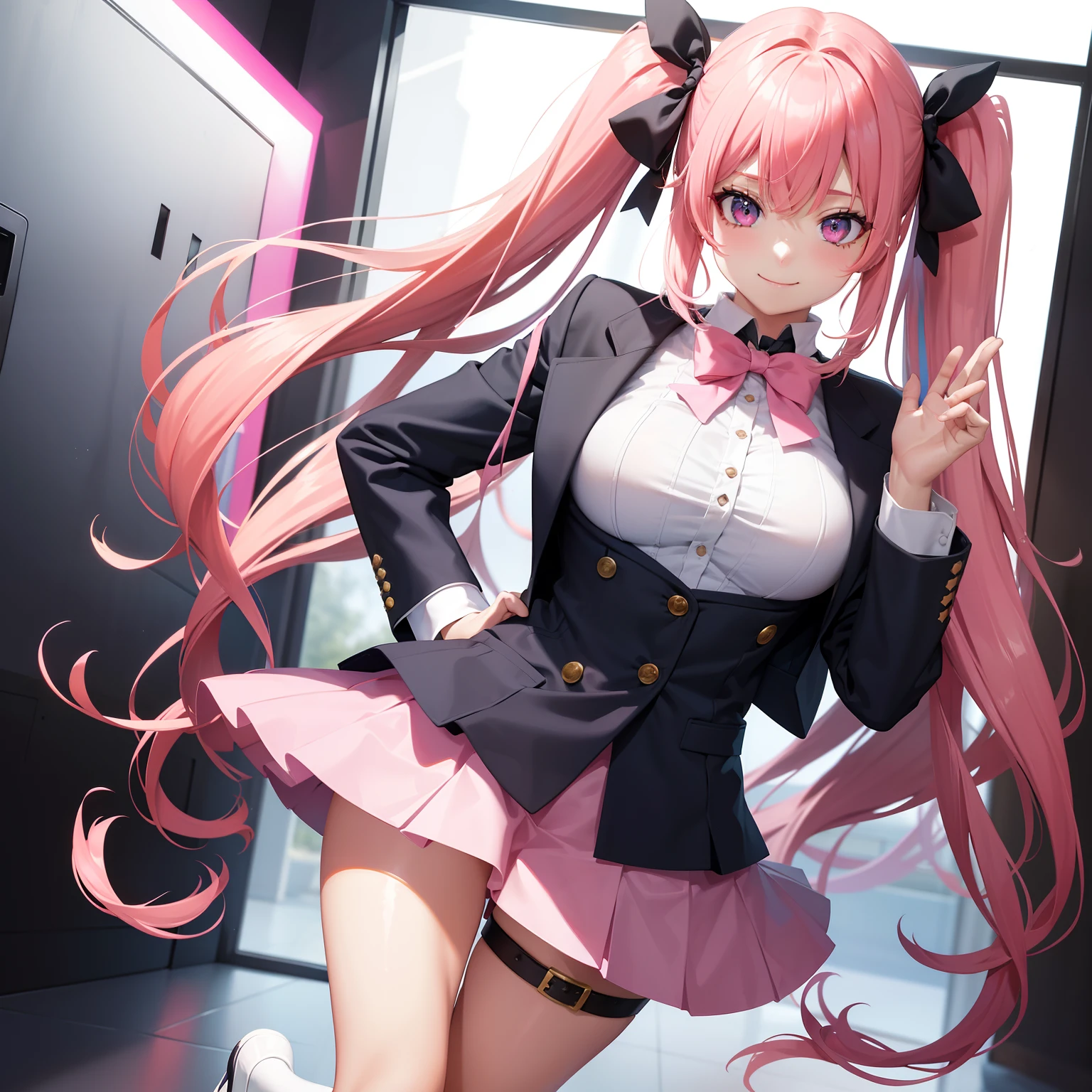 girl,harems，Multiple beautiful girls are drawn， A smile、multicolored hair 、top-quality、​masterpiece、HD image quality、校服、blazers、beautiful a girl、a beauty girl、Colossal tits、超A high resolution、Loose Socks、Excellent style、