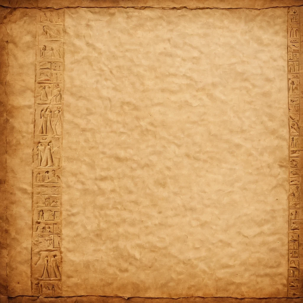 ancient egyptian paper,crumpled paper,aged paper,papyrus texture,detailed hieroglyphics,best quality,ultra-detailed,vivid colors,studio lighting,portraits