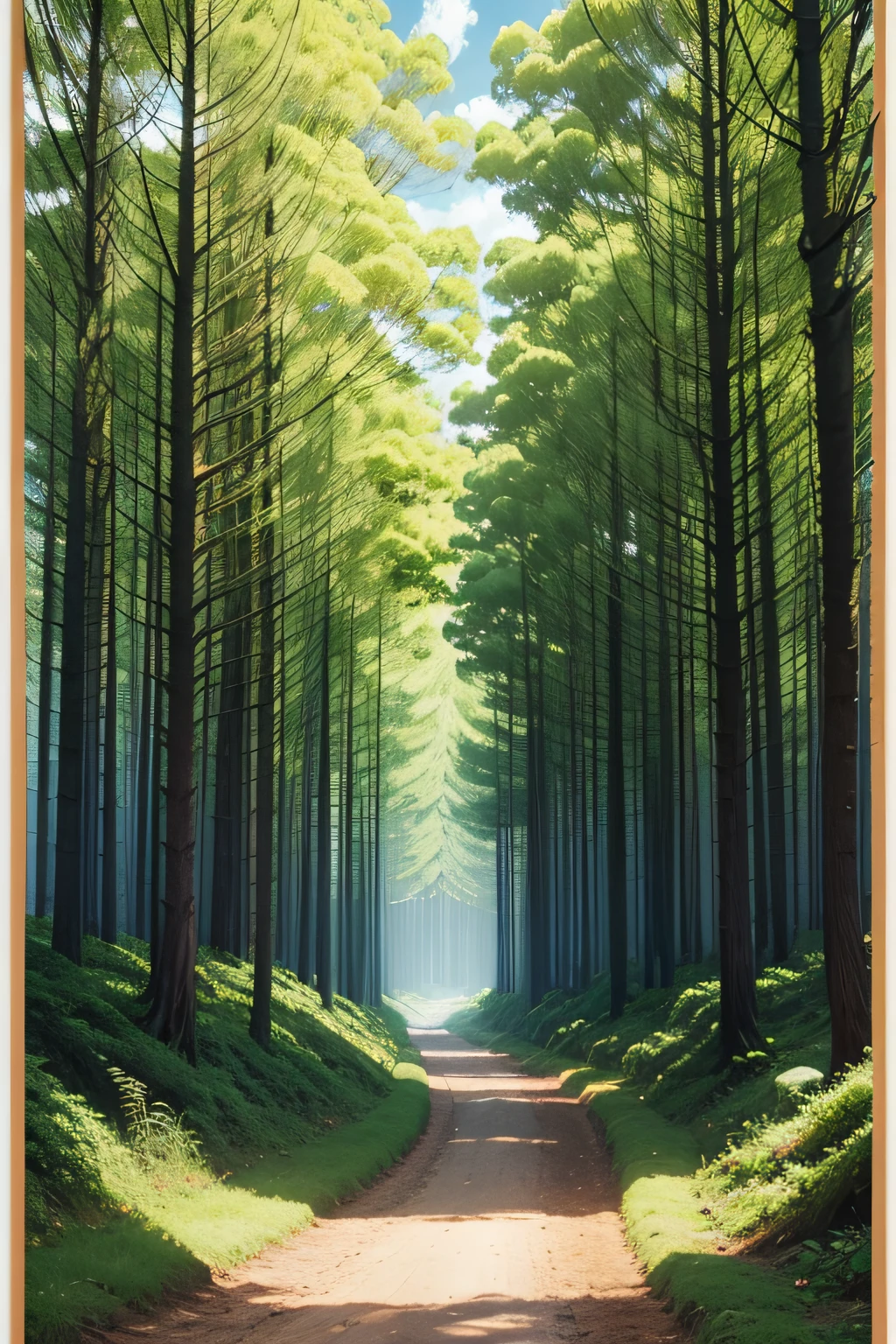 quadro de uma floresta estilo anime