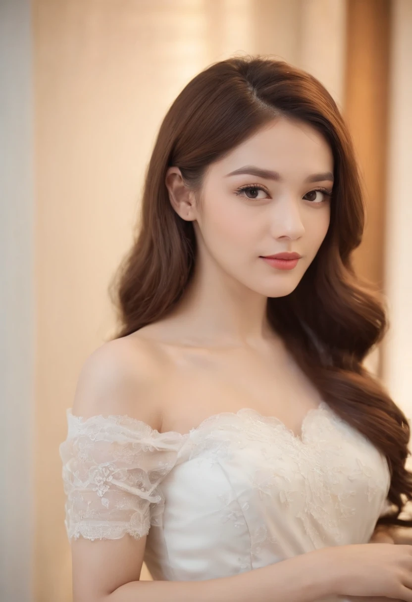 Office white-collar workers,Professional Dress,Goddess of the East,Beautiful body,Big wavy hairstyle,Volume some,The kind of curls that are rolled up like a curling iron,20yr old,Shot with Canon camera,Real portraits of people,University dormitory background