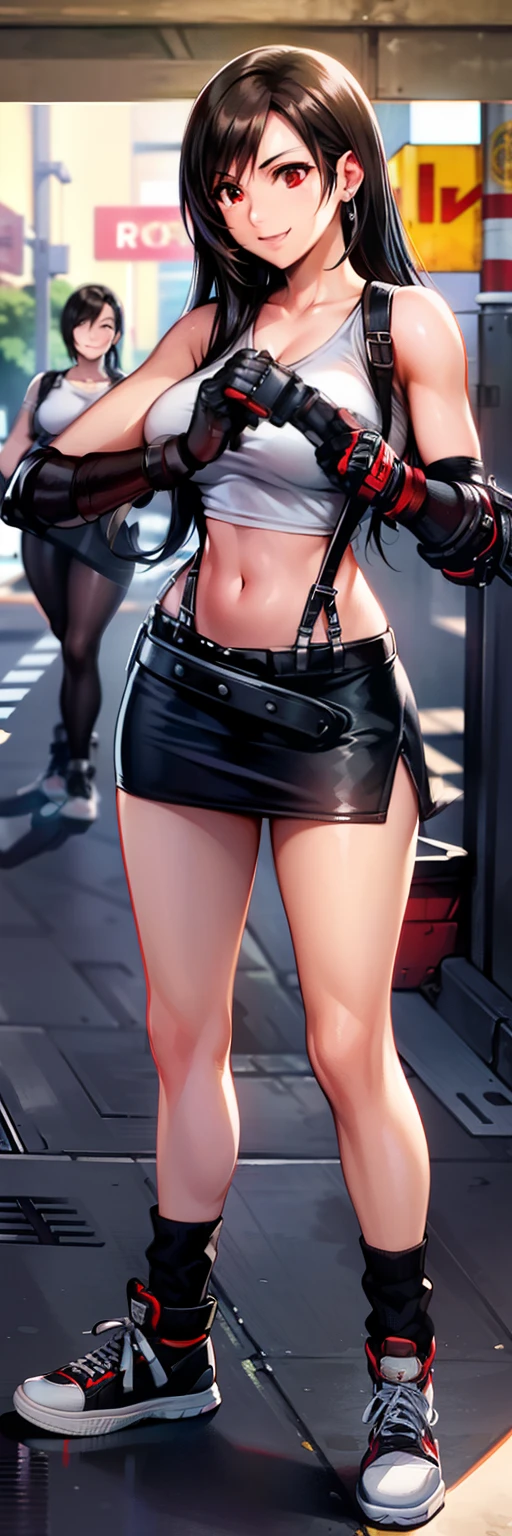 best quality, super detail, masterpiece, (looking away:1.4), (Smile with your mouth slightly open), tifa Lockhart