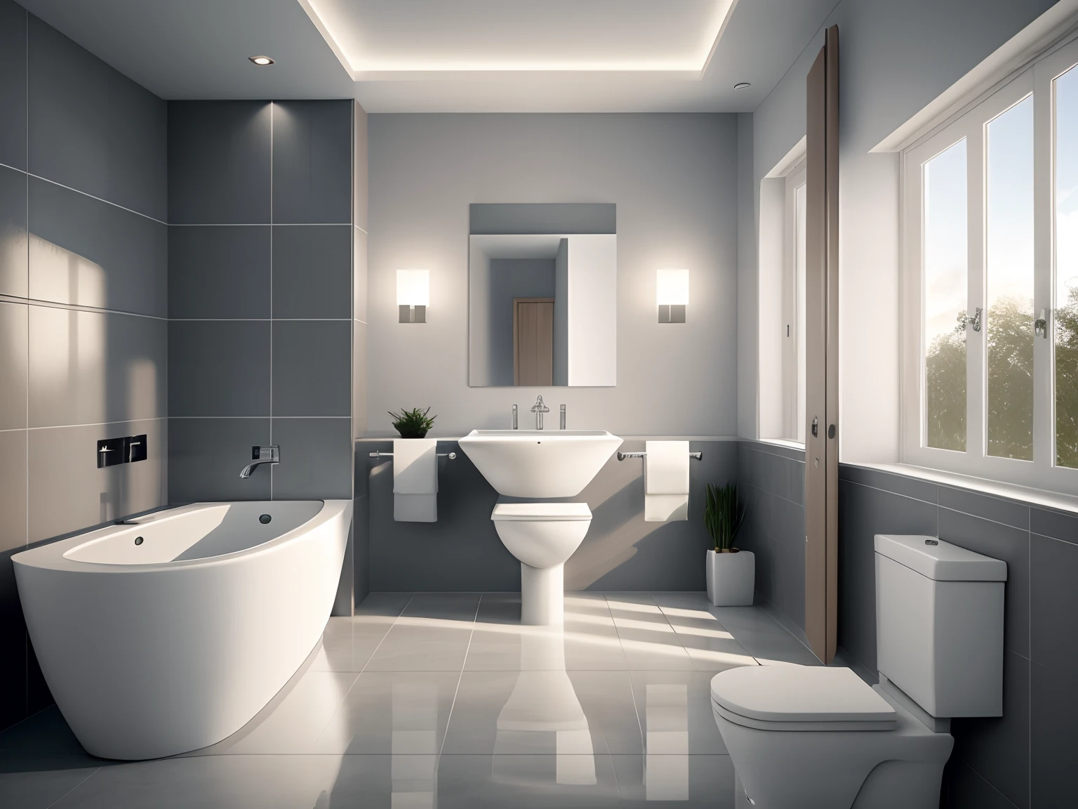 modern and luxurious toilet , RAW photo , 8k ,hight quality
