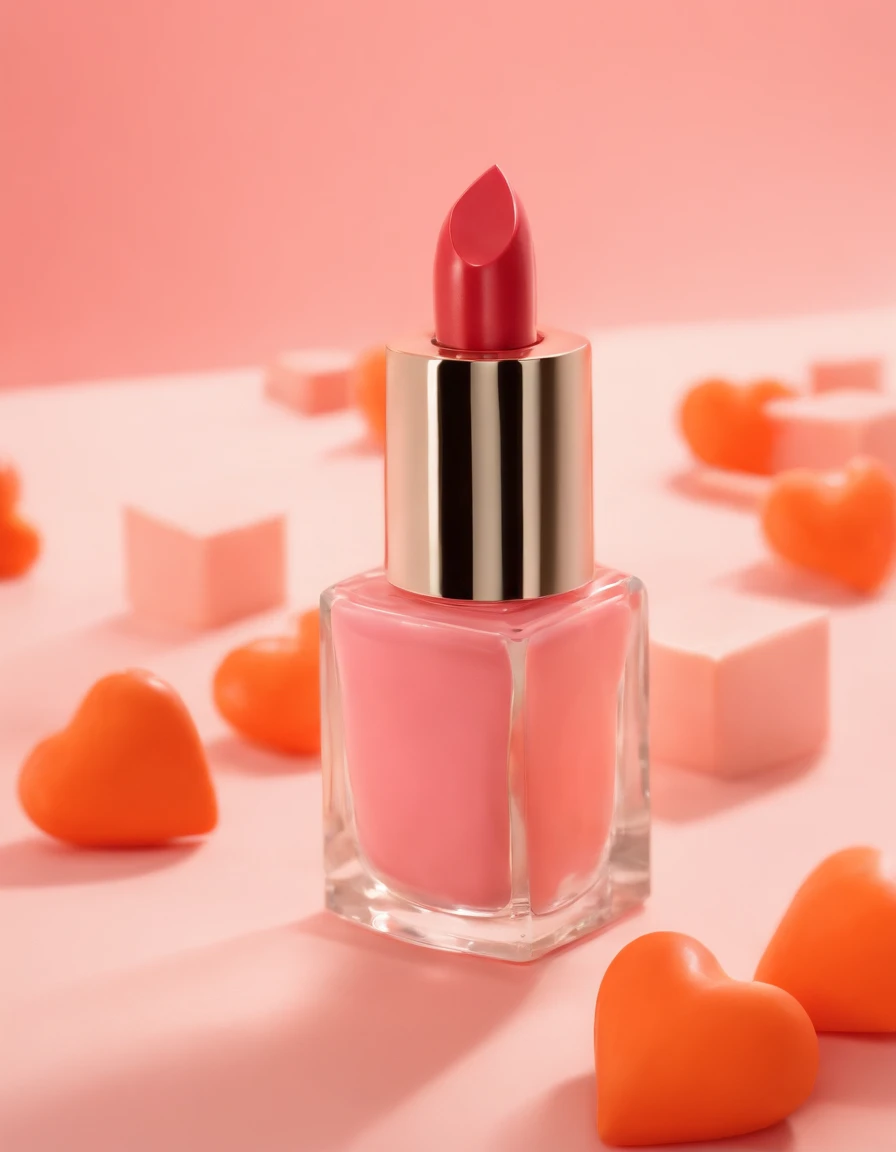 hearts and lipsticks by martines ayos, in the style of light pink and orange, neo-pop iconography, greg hildebrandt, jeannette guichard-bunel, tracey adams, raw emotion, mommy's on-the-phonecore