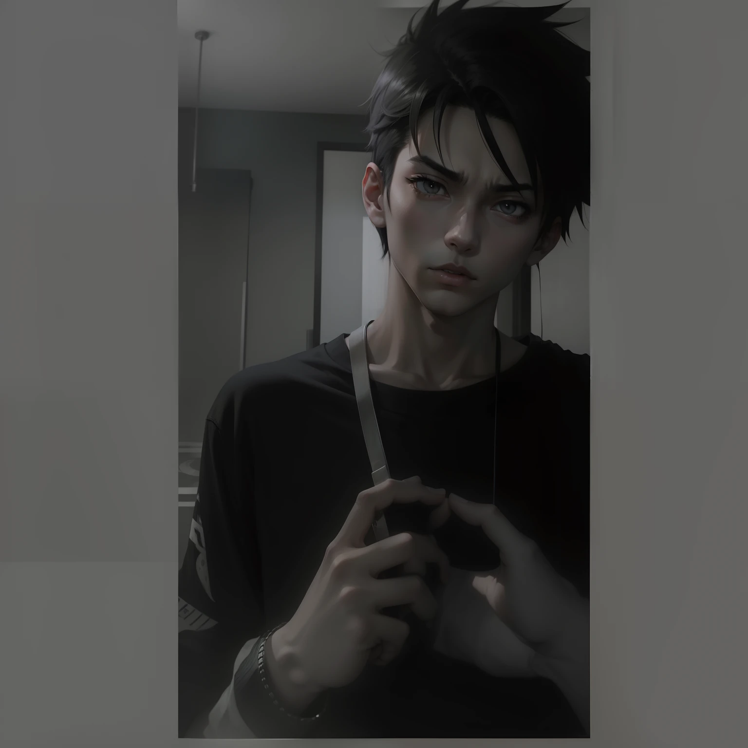 Anime boy look with attitude