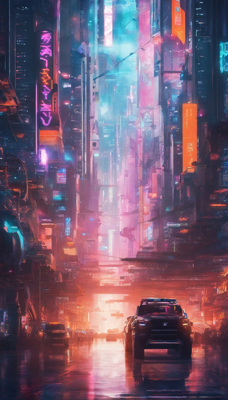 Cyberpunk style scientist，Semi-mechanized scientist，Combat posture，majestic-looking，The feeling of moving forward，Stunning colors。Set in a futuristic cyberpunk style city，the street，People with blurred vision，（Movie lighting），（light and shadow effect），（unreal-engine），（Tyndall），（cinema4d），（Super futuristic fantasy style），（8k wallpaper），（tmasterpiece），（Photography Award），realisticlying
