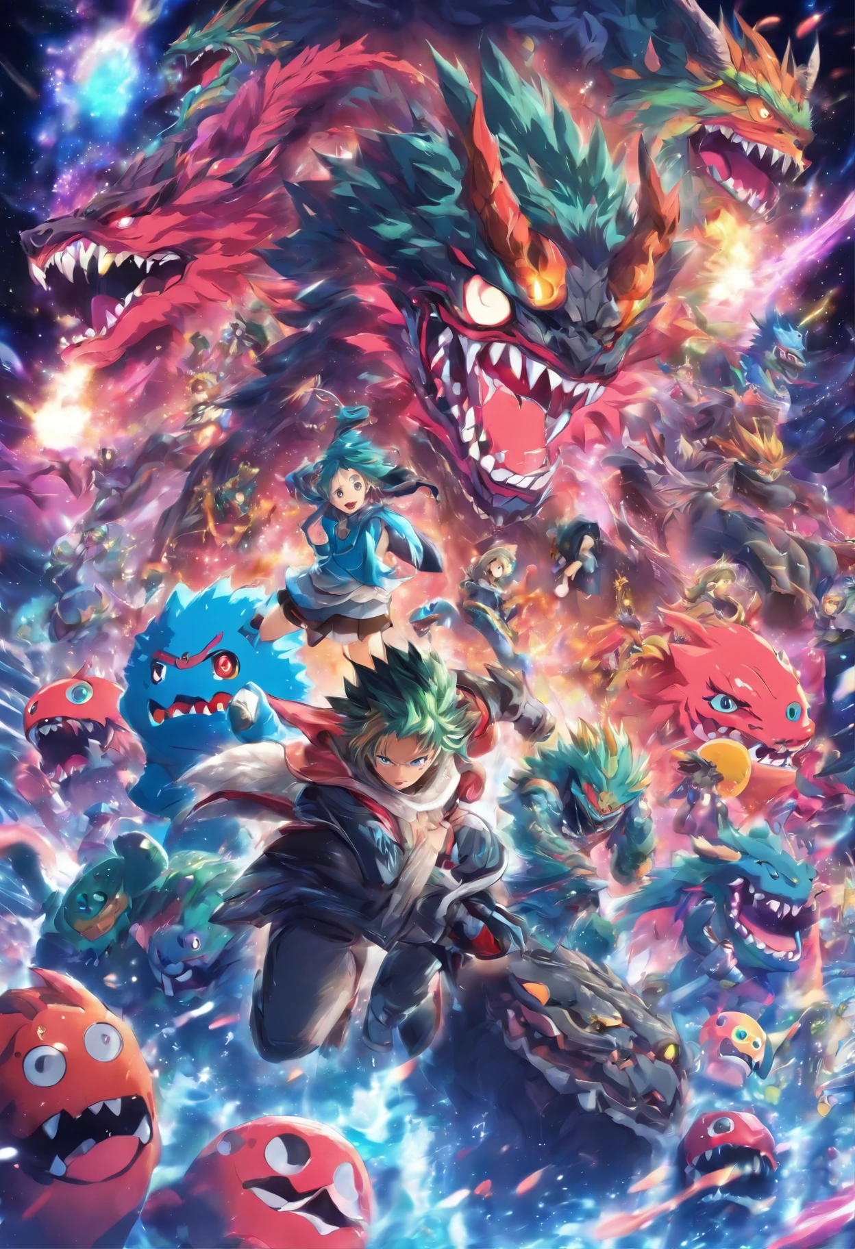 masterpiece, best quality, cute monster