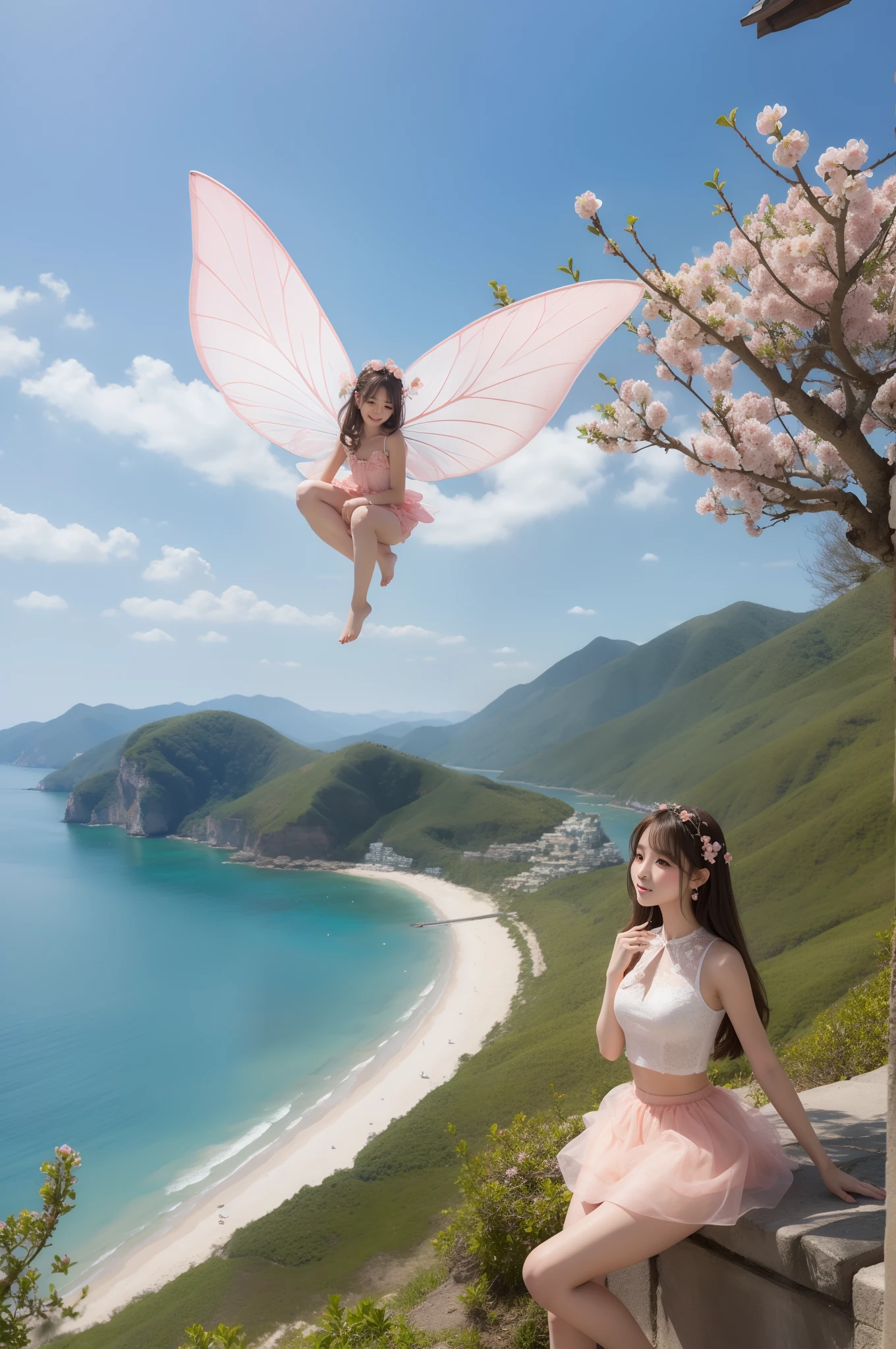 Peach Blossom Island,Fairy fluttering skirt beauty