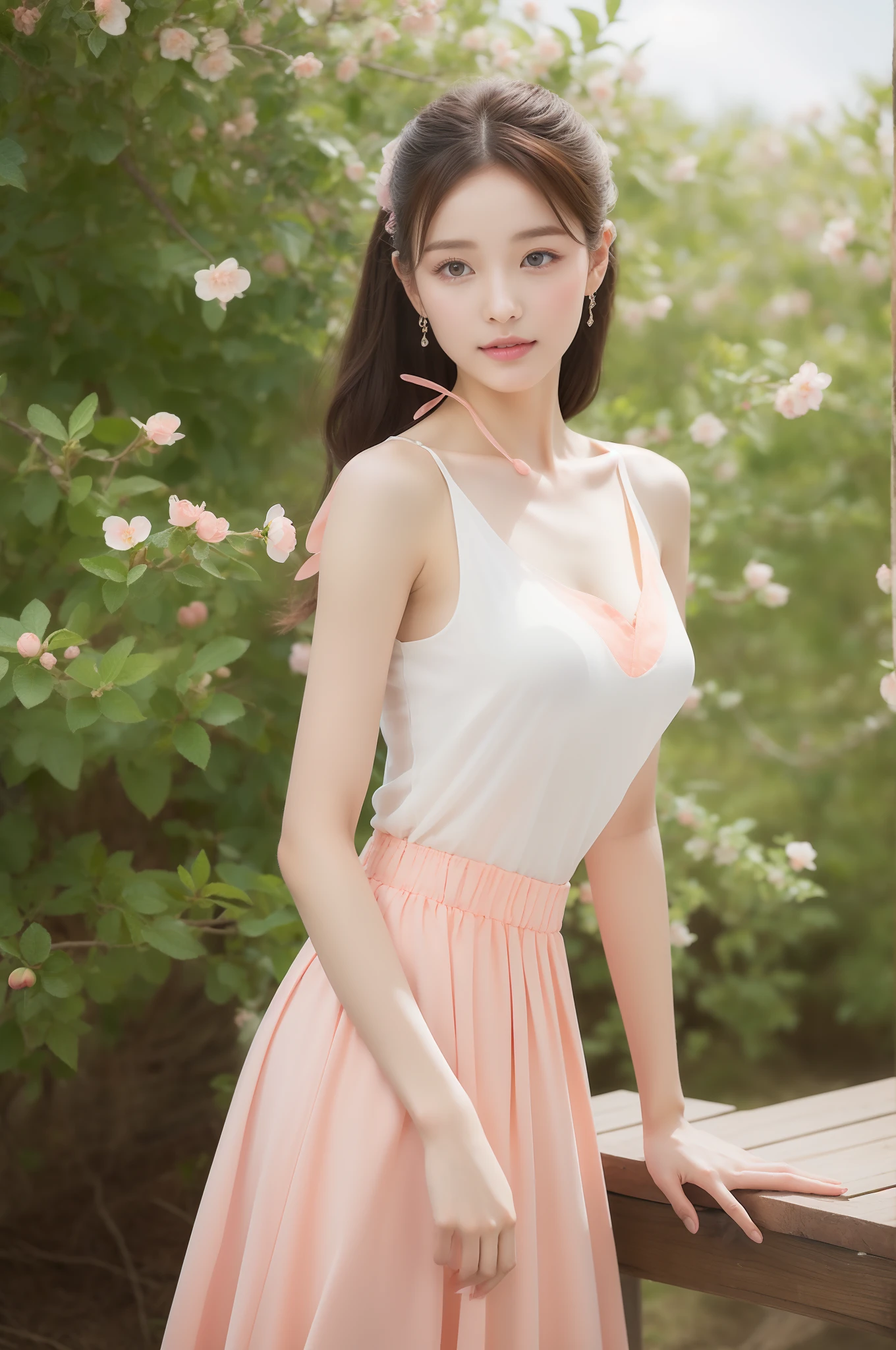 Peach Blossom Island,Fairy fluttering skirt beauty
