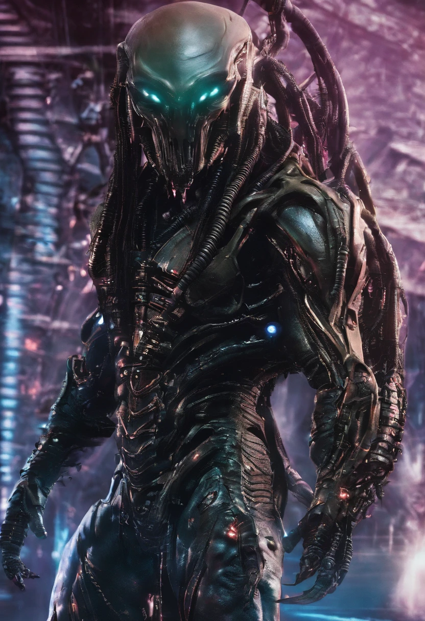 Predator,full bodyesbian,Authentic background,Action