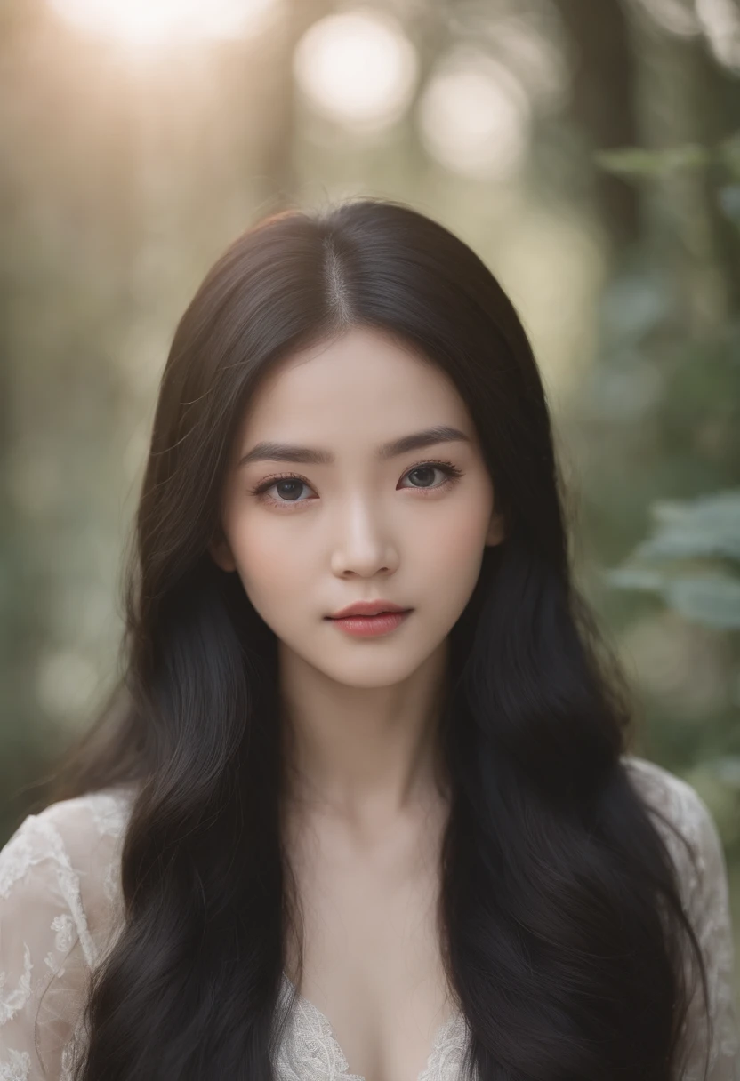 Transparency,extremely detailed eye and face,Beautiful and delicate,de pele branca,Korean,Long black hair,