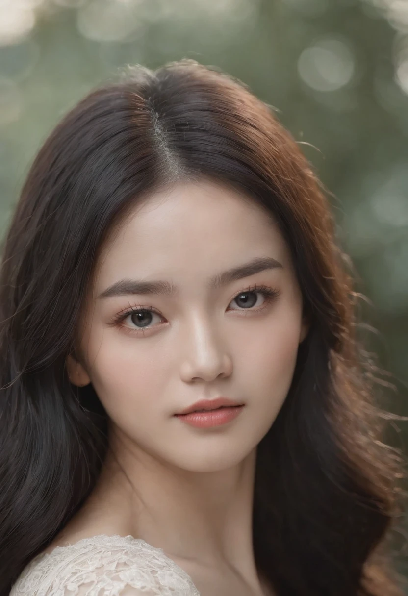 Transparency,extremely detailed eye and face,Beautiful and delicate,de pele branca,Korean,Long black hair,