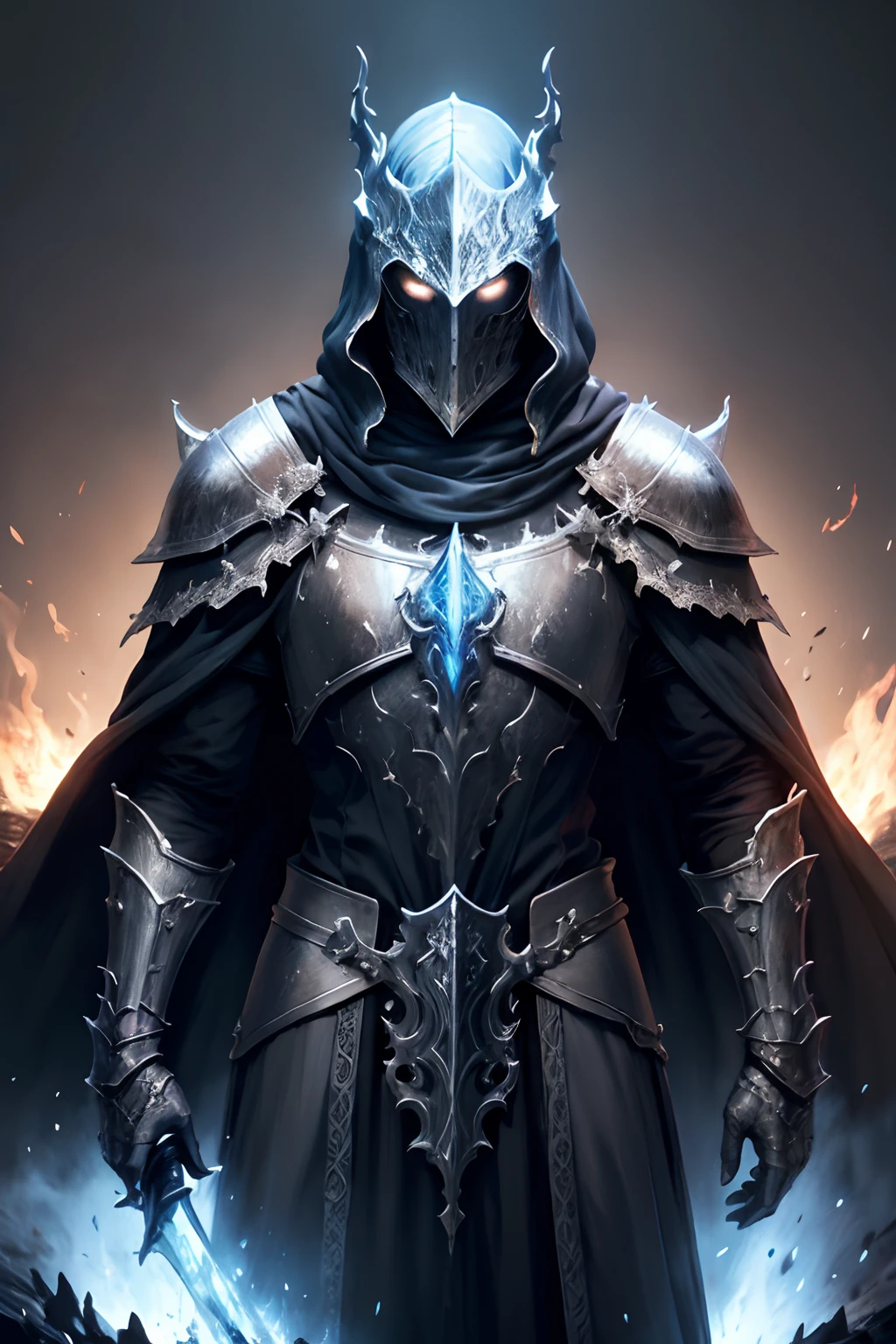 Knight Artorias, Gwyn Lord of the Ashes, dark souls, dark souls, grimm, Rage, flame, Thrones of the Overlords, Extinguishing fire, death, The Dark Sea, abyss,