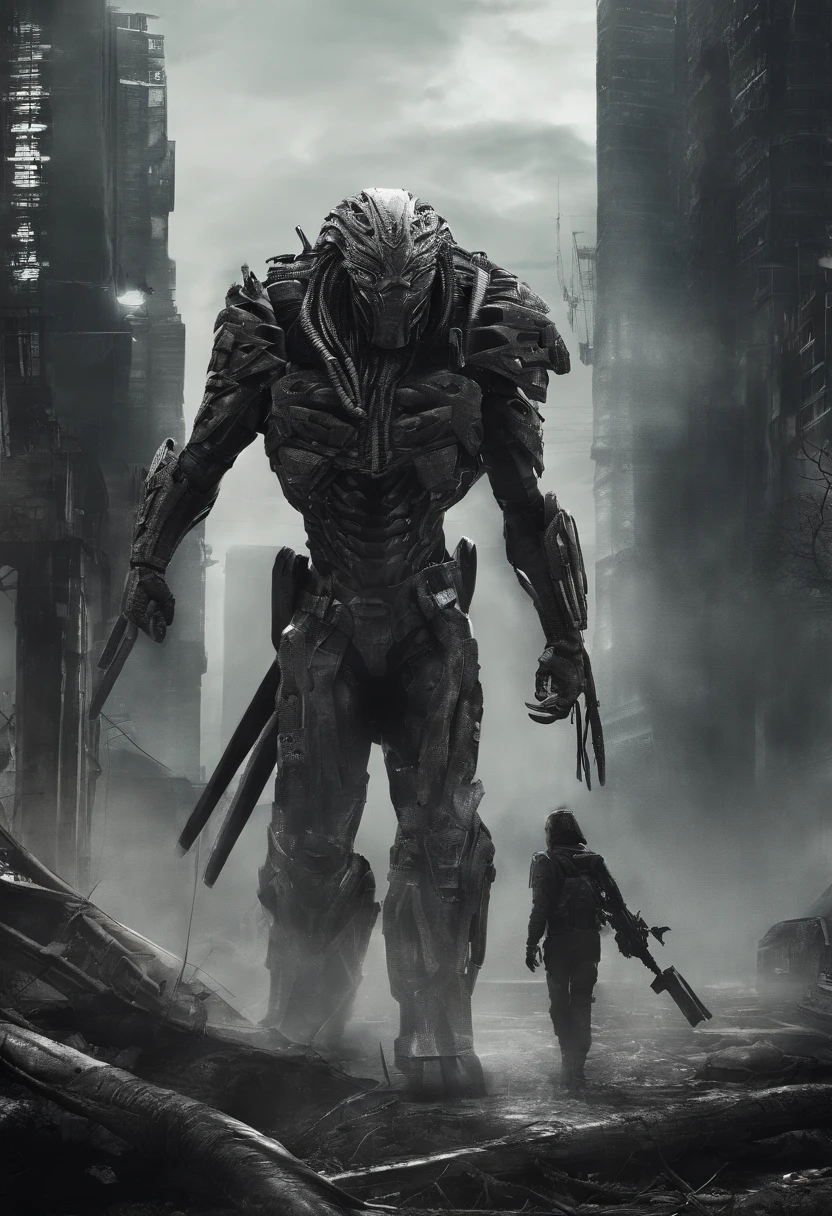 Predator,full bodyesbian,Authentic background