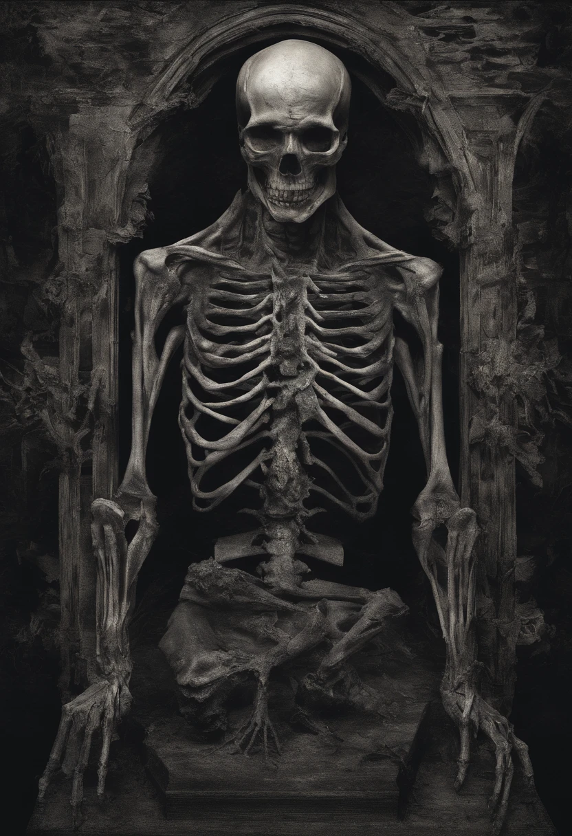 contortion,variation,No skin,Exposed bloody muscles,Scary head,Disgusting paws,walks on all fours,Terrifying twisted mutants,revealing bones,Head with bones and sharp teeth exposed,Twisting the weird body,Bursting chest,Next to it are a lot of dead humans and skeletons,Not normal,Rotting body and head
