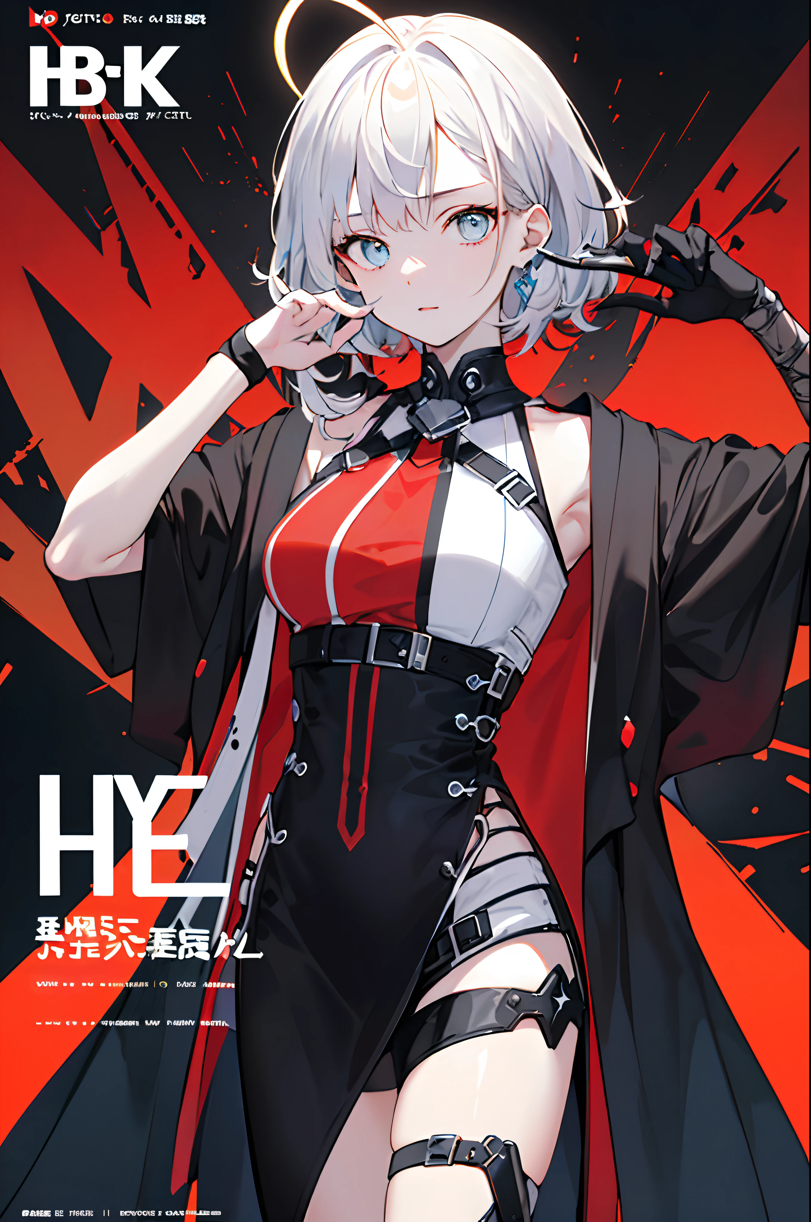 A once-in-a-millennium masterpiece, A photo that can never be taken again, Absurd high resolution, (Expressionless), (Red tears flow from the eyes:1.2), vampire, woman, Silver Hair, Red eyes, Big eyes that draw you in, White clothes, Red dyed clothes,There are red spots all over, Red from the mouth,Cowboy Shot、From above、Tabletop、White sweater，（ change）Moderate, Separate Color，bs shoulder, Blushed，(Gray Hair), White Gloves，White boots，dirty，Torn clothes，Clothing that shows blood:1.3),, ((((dramatic))), (((Grainy))), (((intense))) film poster featuring a young platinum white hair woman as the central character. She stands have confidencely in the center of the poster, wearing a stylish and edgy Harajuku-inspired hip hop Costume, with a determined Performance on her face. The background is aesthetic atmospheric dark and Grainy, With danger and tension. The article is bold and to attract attention, with a Catchy tagline that adds to the overall feeling of drama and excitement. The color palette is mainly dark with splashes of Vibrant neon colors, giving the poster a dynamic and visually impressive appearance,tachi-e (magazine:1.3), (cover-style:1.3), fashionable, woman, Vibrant, Costume, Sexy seductive poses, front, colorful, dynamic, background, element, have confidence, Performance, Holding, statement, accessories, Majestic, Coiled, The surrounding area, touch, scene, article, cover, bold, to attract attention, title, stylish, font, Catchy, Heading, big, impressive, Modern, trend, concentrated, fashion,